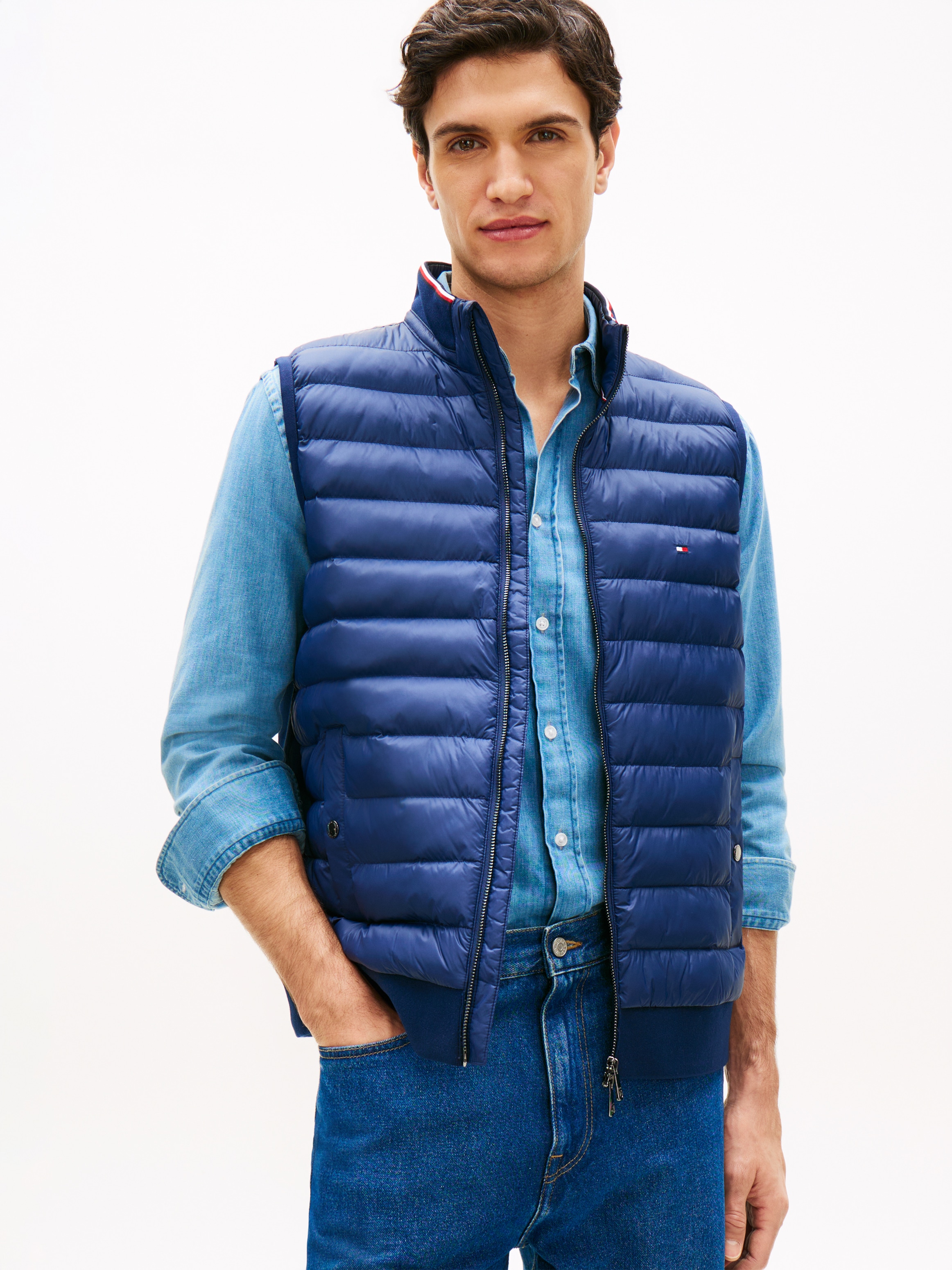 Tommy Hilfiger Gilet matelassé »MIX MEDIA« col montant, fermeture éclair à 2 sens
