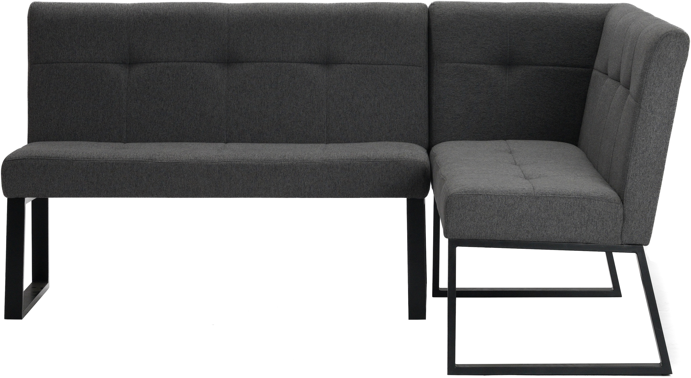 GOODproduct Eckbank »Geranie, Sitz -und Rücken gepolstert, Knopfheftung« zwei Bezugsstoffe, zwei Stofffarben, pulverbeschichtetes Metallgestell