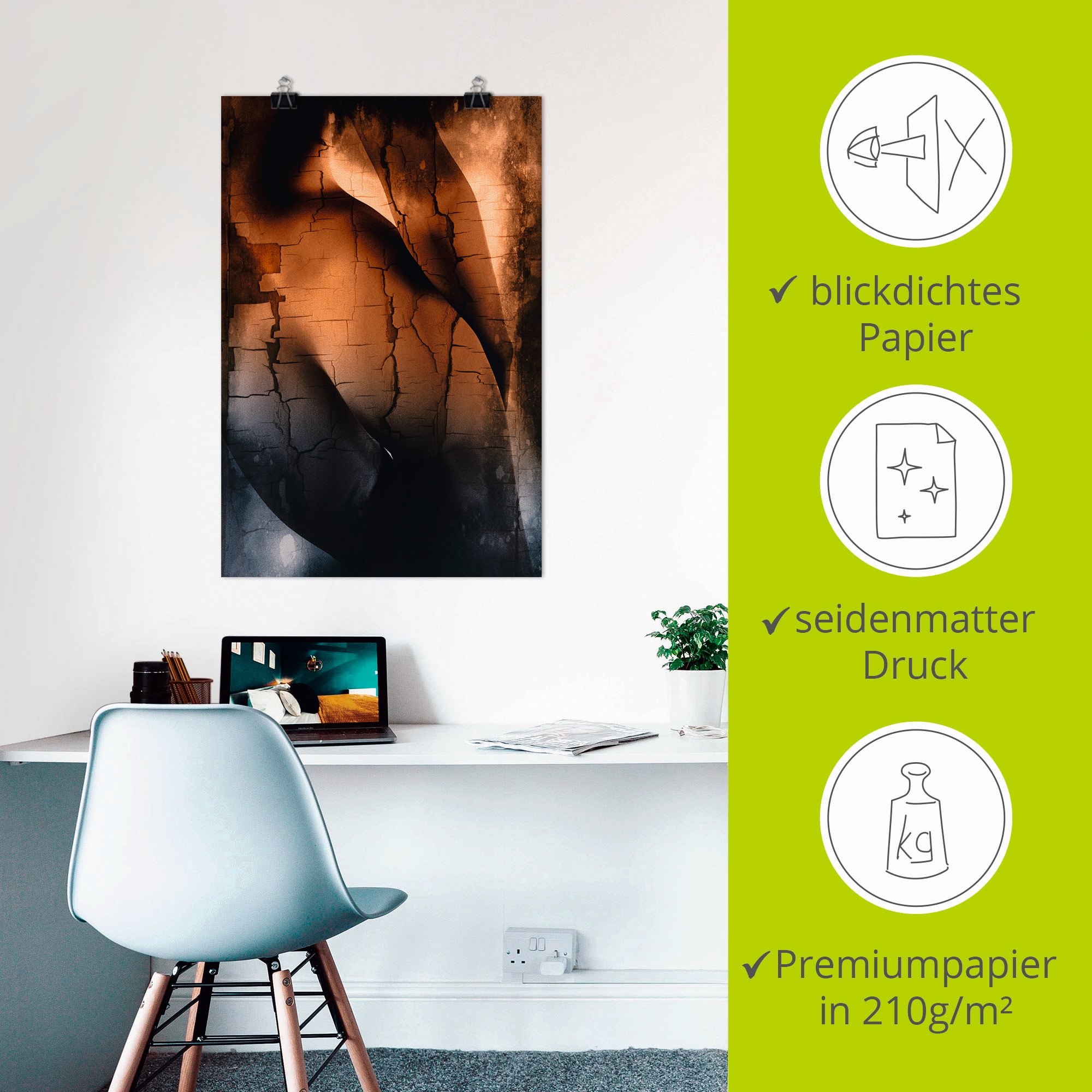 Artland Poster »Erotische Kurven«, Frau, (1 St.), als Alubild, Leinwandbild, Wandaufkleber oder Poster in versch. Grössen