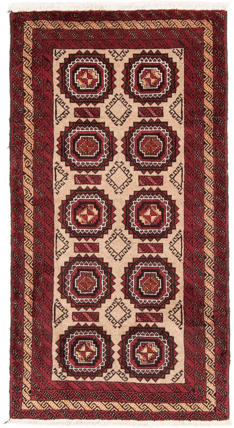 Image of morgenland Hochflor-Läufer »Belutsch Durchgemustert Beige 195 x 104 cm«, rechteckig, 0,8 mm Höhe, Handgeknüpft bei Ackermann Versand Schweiz