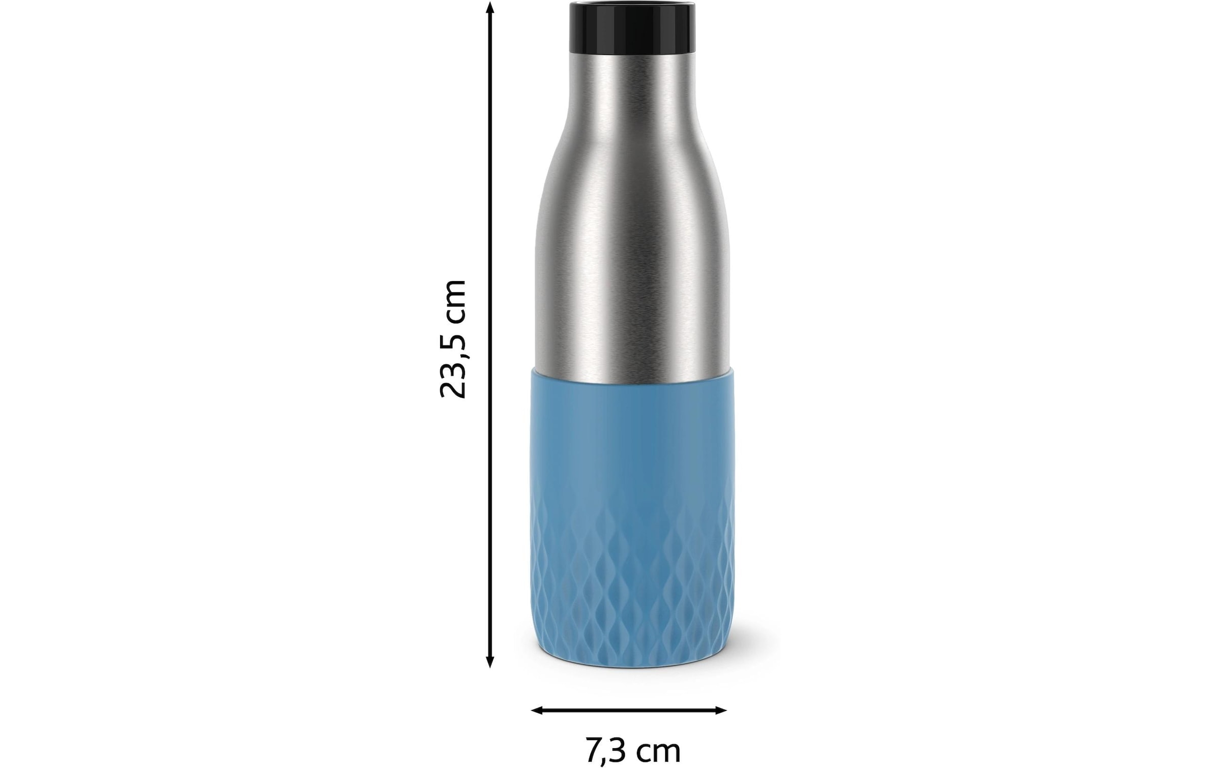 Emsa Gourde »Bludrop Sleeve« acier inoxydable/silicone, Quick-Press, 12h chaud/24h froid