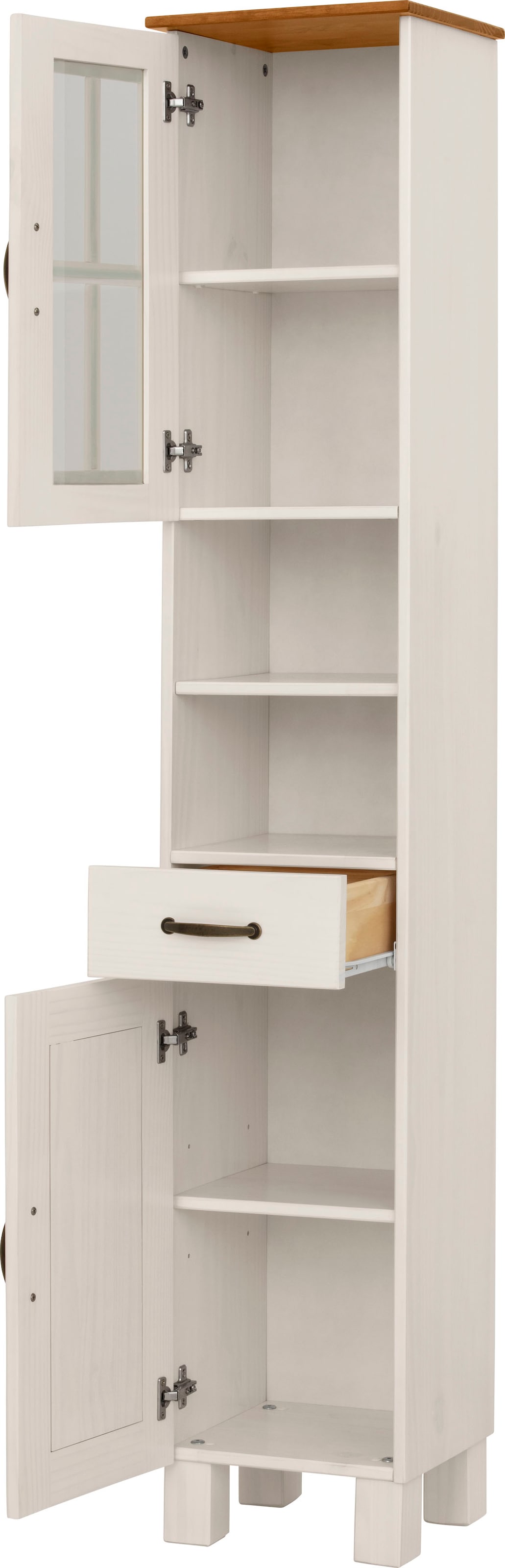 Home affaire Hochschrank »Rodby«, FSC®-zertifiziertes Massivholz, Breite 33cm, Höhe 180cm