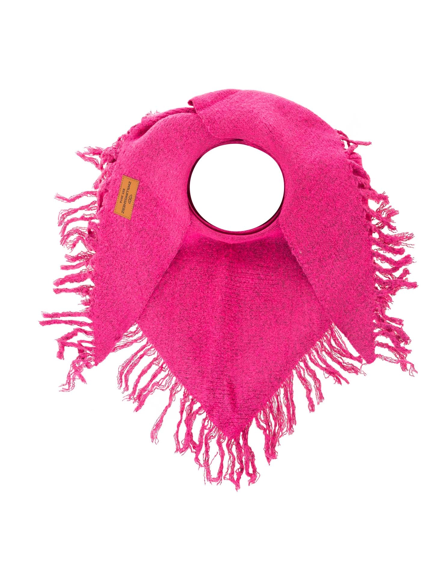 Zwillingsherz Foulard triangulaire »"Tasseln"« dekorative Fransen, Logo-Patch, strukturierte Textur