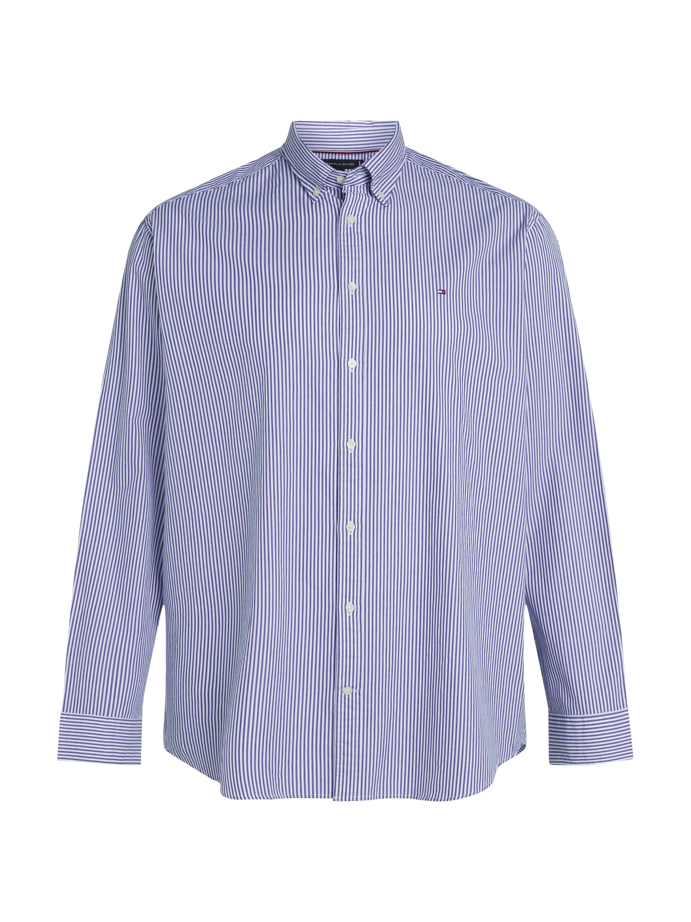 Tommy Hilfiger Big & Tall Langarmhemd »BT-FLEX POPLIN CL STP SHIRT-B«, in Grossen Grössen, Logostickerei