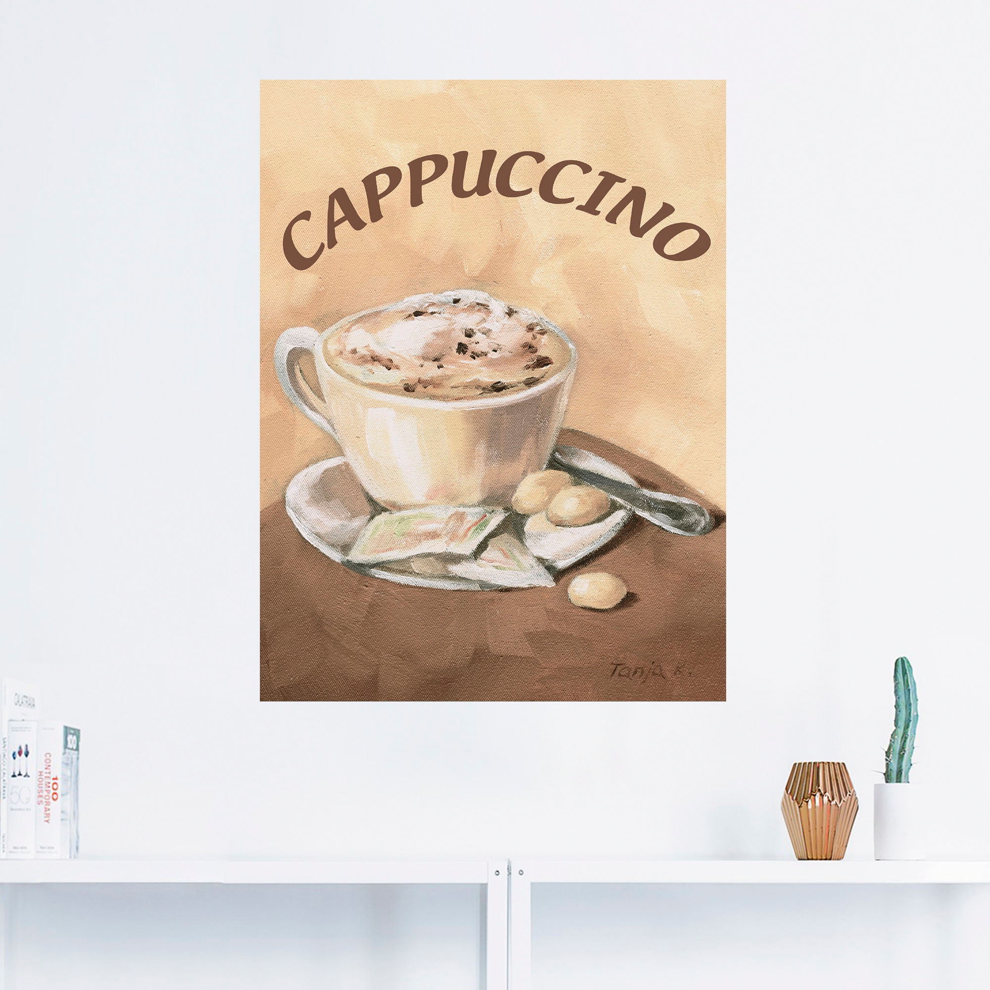 Artland Wandbild »Tasse Cappuccino«, Getränke, (1 St.), als Leinwandbild, Poster, Wandaufkleber in verschied. Grössen