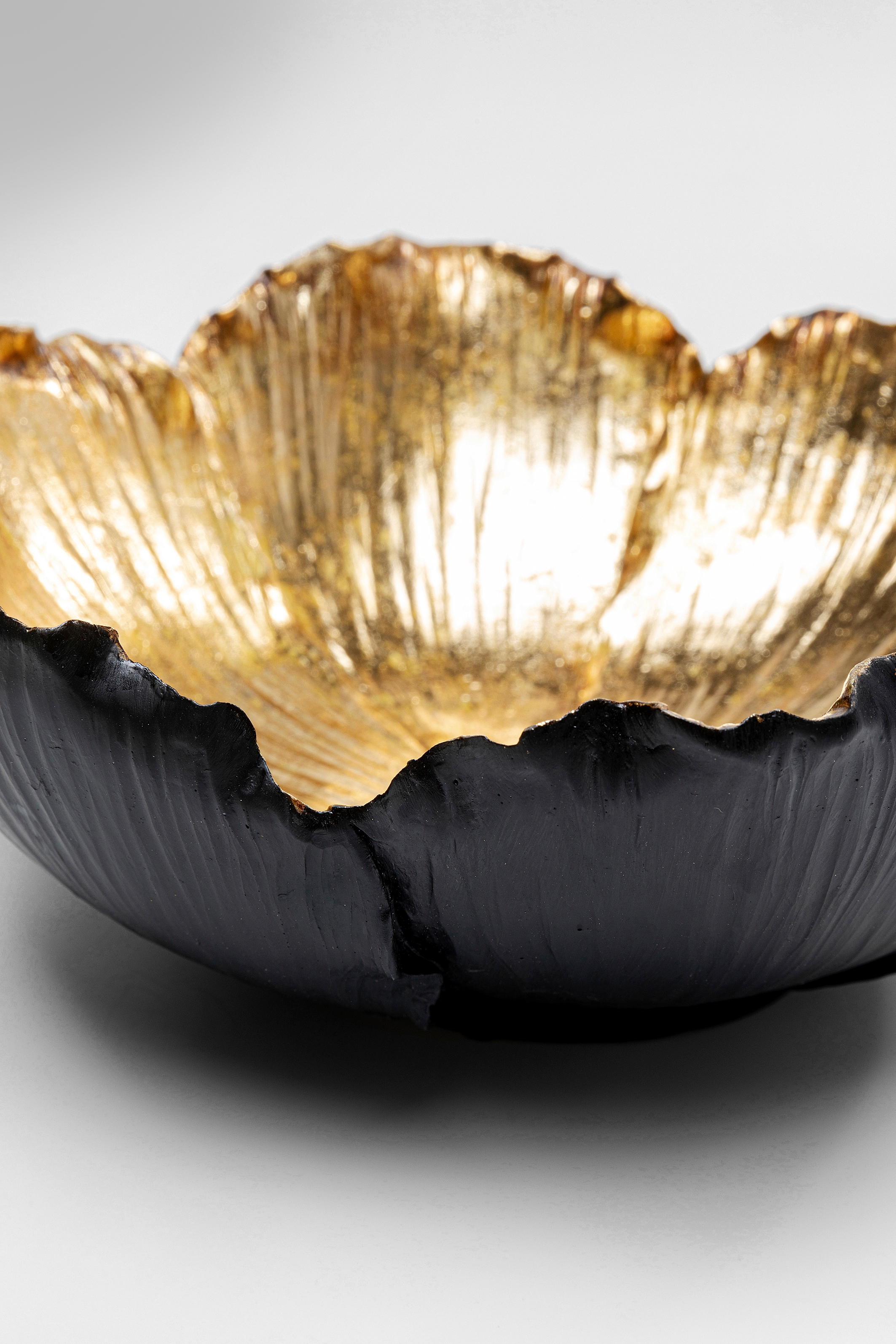 Kare Design Bol »Flower Bloom Schwarz Gold« aus polyresin (pierre artificielle) aus foliertem Polyresin