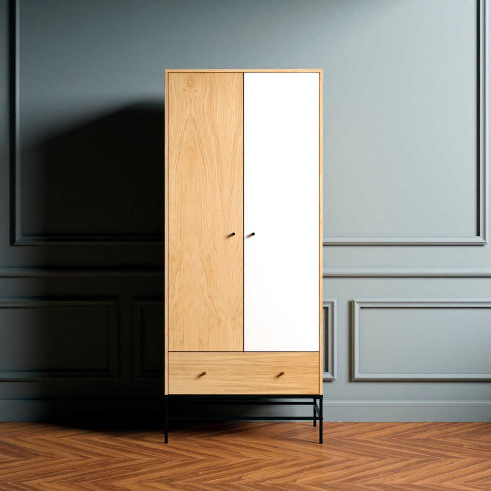 Image of andas Kleiderschrank "Flora" im schlichten skandinavischen Design, FSC-zertifiziert