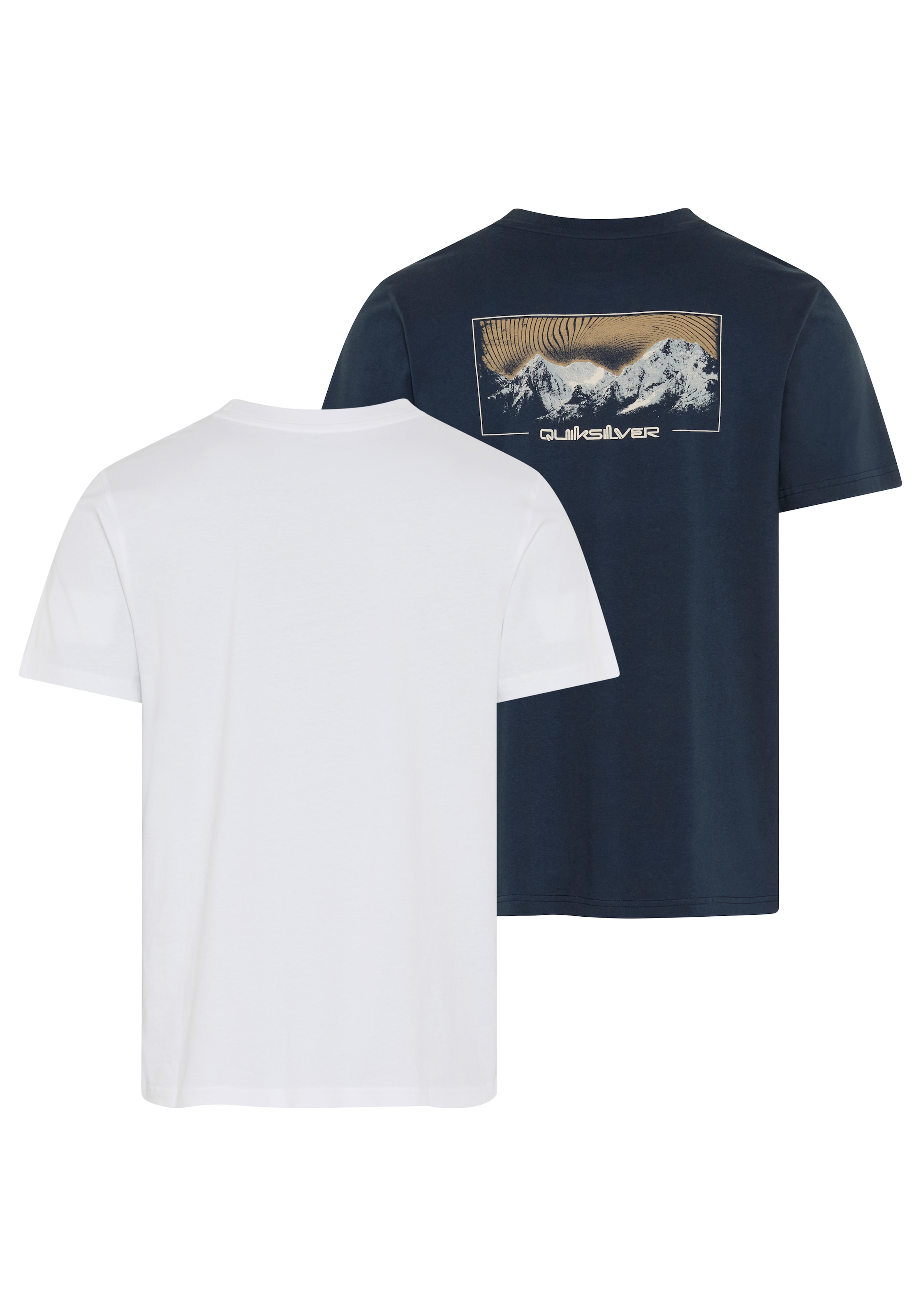 Quiksilver T-shirt »LIGHT WAVES OFF COURSE SHORT SLEEVE PACK« 2 Lot de 2, design à manches courtes, avec col rond, en jersey