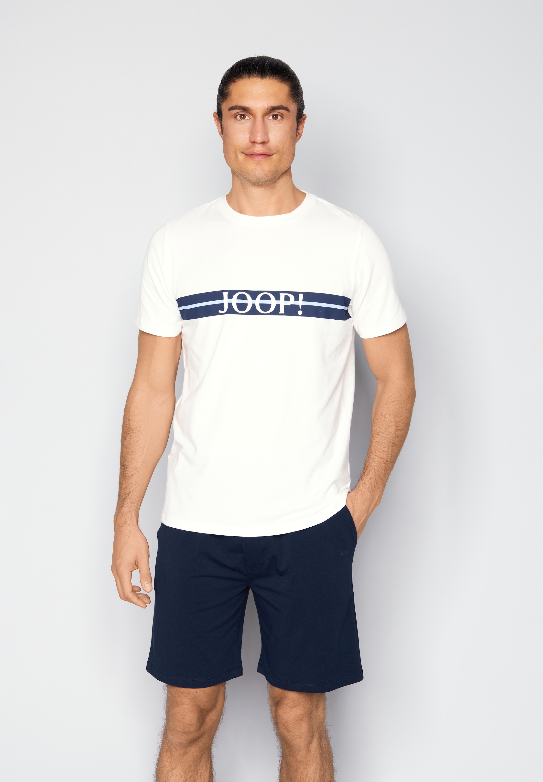 JOOP! Shorty »Core« 2 pièces mit kurzem Arm, Rundhalsausschnitt und seitlichen Taschen