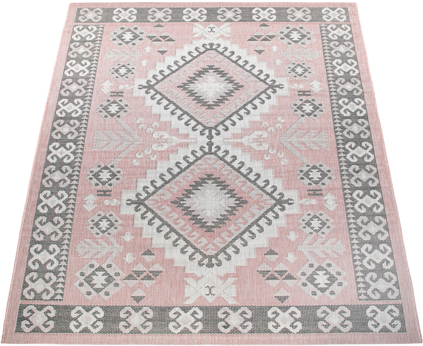 Image of Paco Home Teppich »Kuba 131«, rechteckig, 4 mm Höhe, Flachgewebe, moderne Orient-Optik, Pastell-Farben, In- und Outdoor geeignet, Wohnzimmer bei Ackermann Versand Schweiz