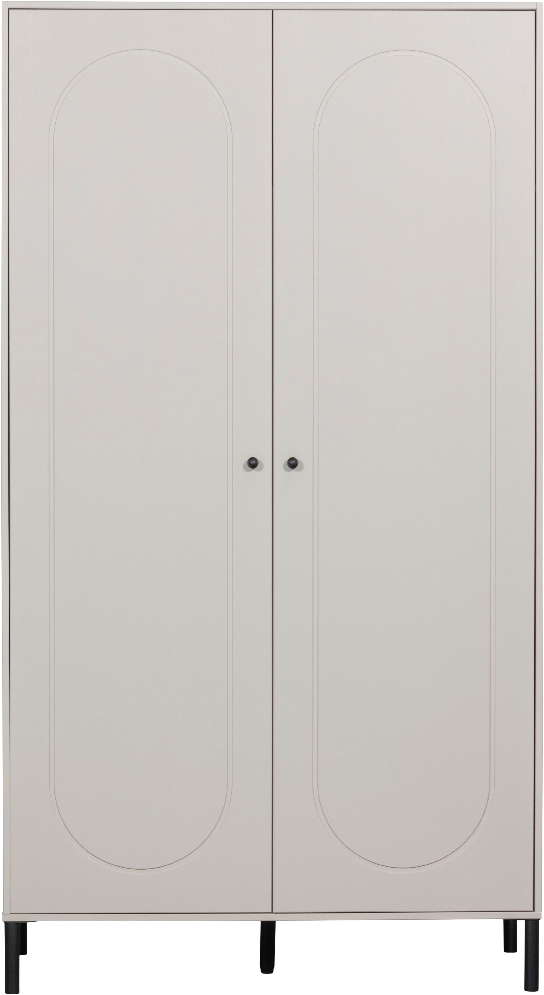 WOOOD Garderobenschrank "Xina mit geschliffener Oberfläche und HDF-Rückwand (2-türig)" FSC Massivkiefer, 15 cm Standfuß, Hänge- und Legbereich