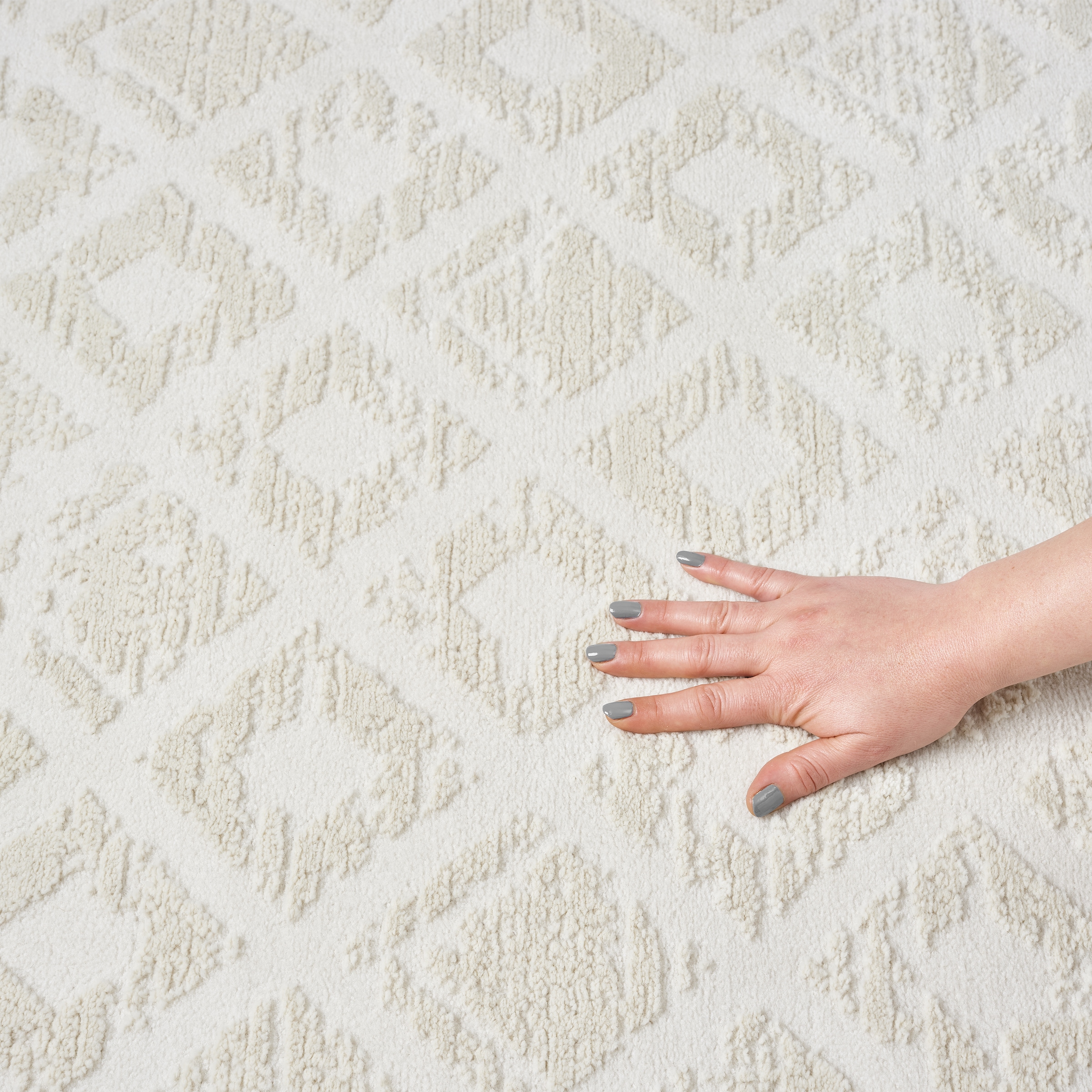 my home Tapis »Ribeyret« Rectangulaire 11 mm Höhe mit Fransen, Hoch-Tief-Struktur, Woll-Look, Boho-Style, Wohnzimmer