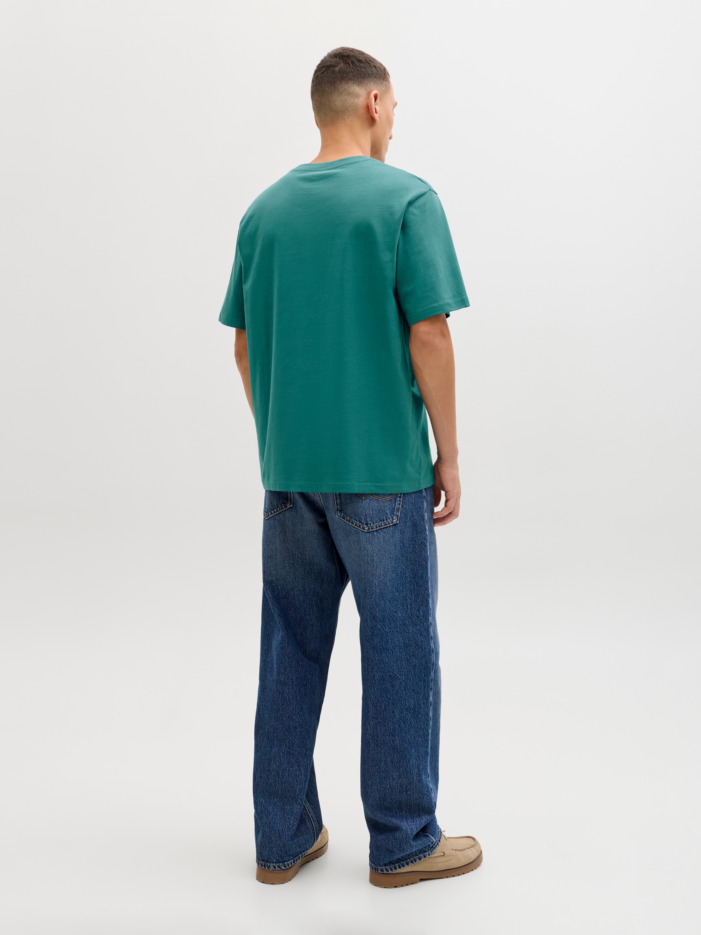 Jack & Jones Shirt à col rond »JJESTAR mit Pigmentprint und Baumwollgefühl« coton, coupe décontractée