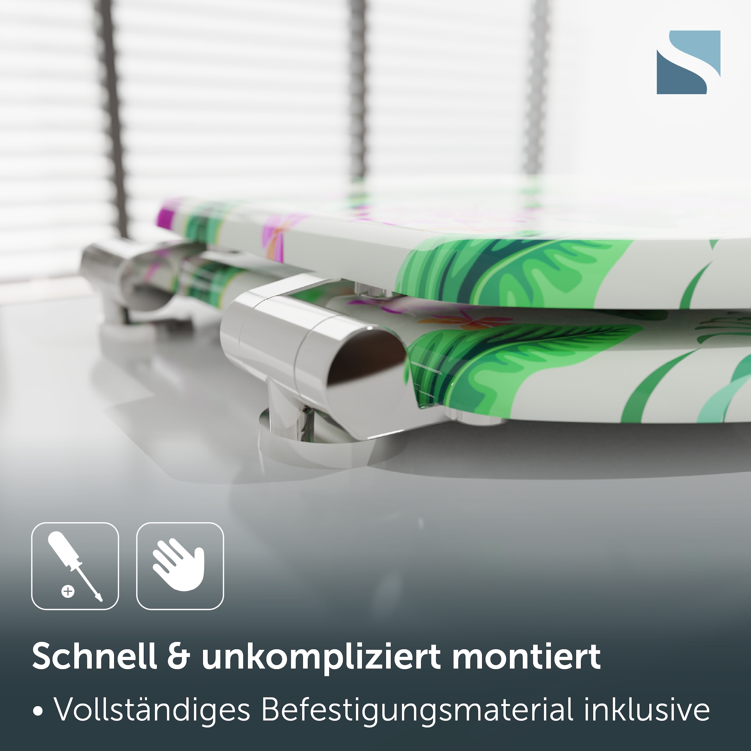 Schütte WC-Sitz »TROPICAL« Toilettendeckel, Absenkautomatik, stabiles MDF, O-Form, Motiv, 175kg