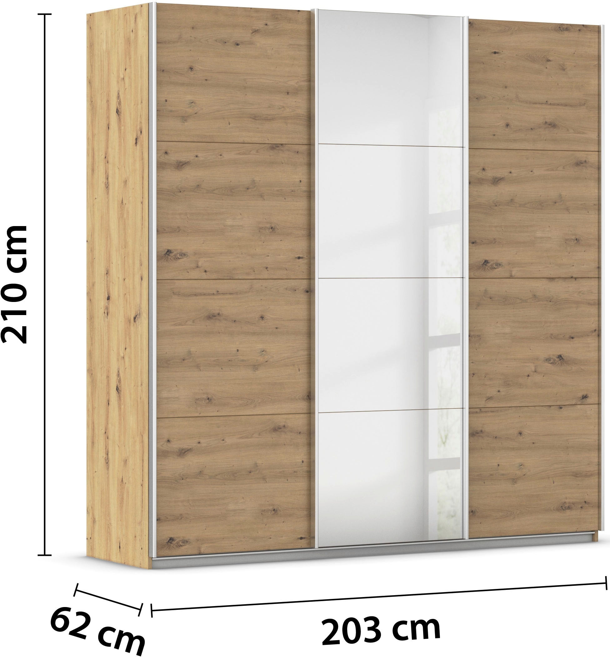 GOODproduct Kleiderschrank »Mehrzweckschrank Aktenschrank Möbel Mietswohnung Schlafzimmer TOMA« Breiten 203/271/315/360 cm, Höhen 210/229 cm,  inkl. Regaleinsatz sowie zusätzlichen Einlegeböden MADE IN GERMANY