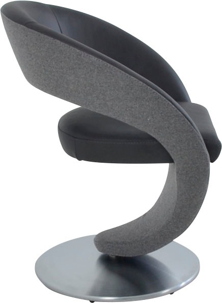 K+W Komfort & Wohnen Chaise de salle à manger »Wave, Drehstuhl« () Fauteuil pivotant design, plateau tournant en métal aspect inox, combinaison de couleurs