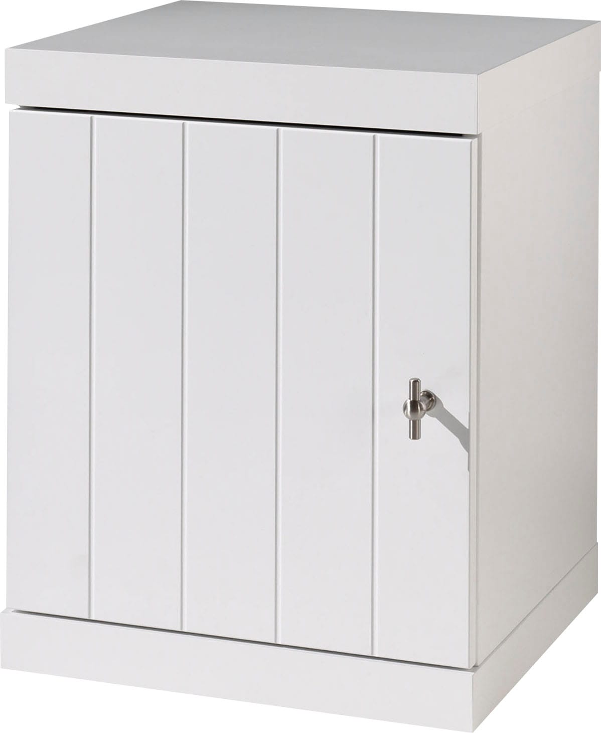 Vipack Table de nuit Fabriqué en Europe,  table de nuit positionnable à droite ou à gauche, avec 1 porte battante, finition blanche