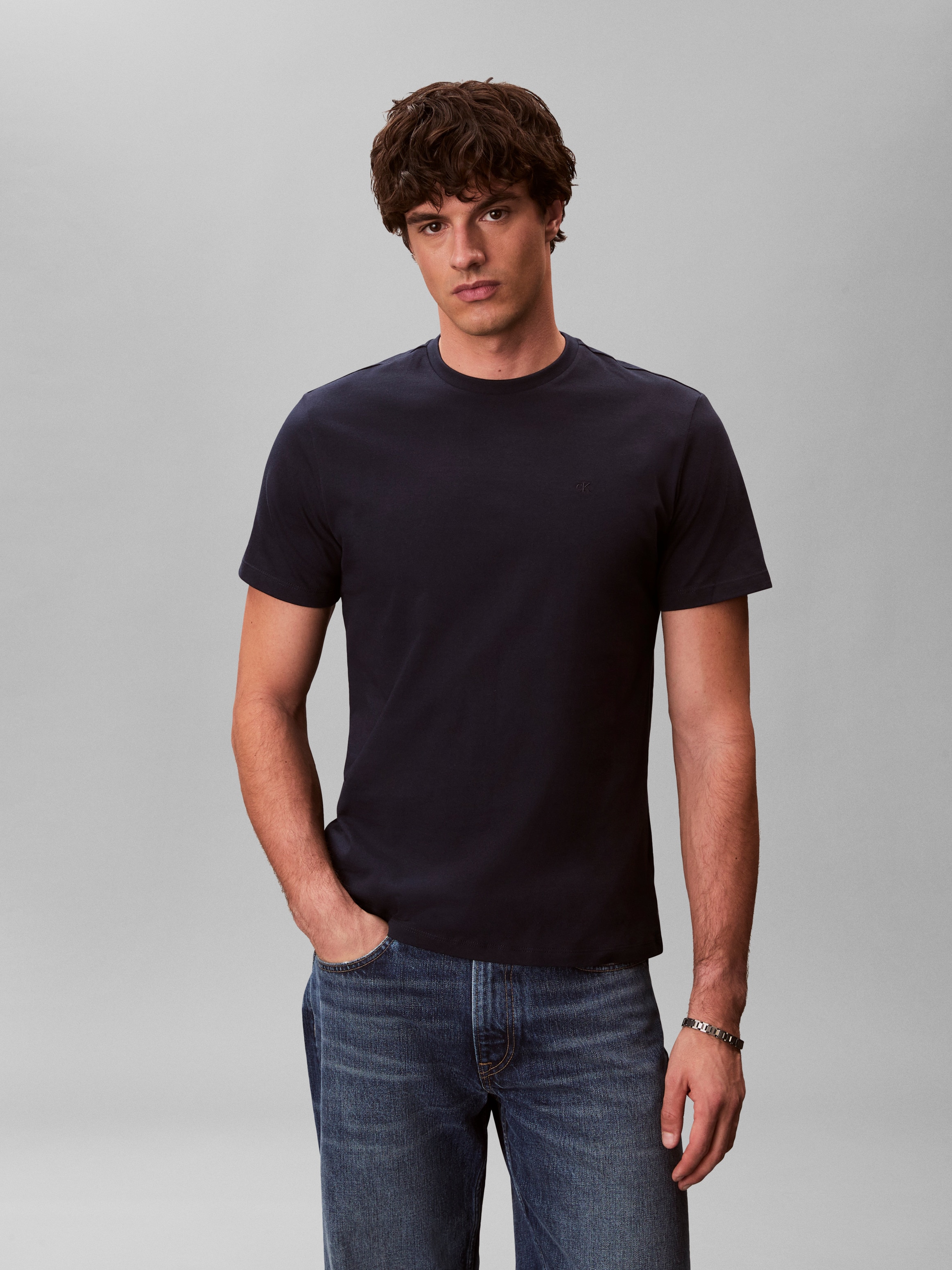 Calvin Klein Jeans T-shirt »SS CLASSIC MONOGRAM TEE 2PK« 2 cuis Mit Rundhalsausschnitt, regular fit