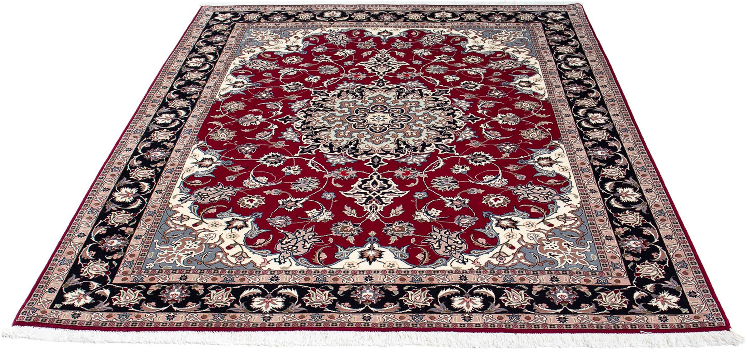 Image of morgenland Orientteppich »Perser - Täbriz - Royal - 184 x 154 cm - dunkelrot«, rechteckig, 7 mm Höhe, Wohnzimmer, Handgeknüpft, Einzelstück mit Zertifikat bei Ackermann Versand Schweiz