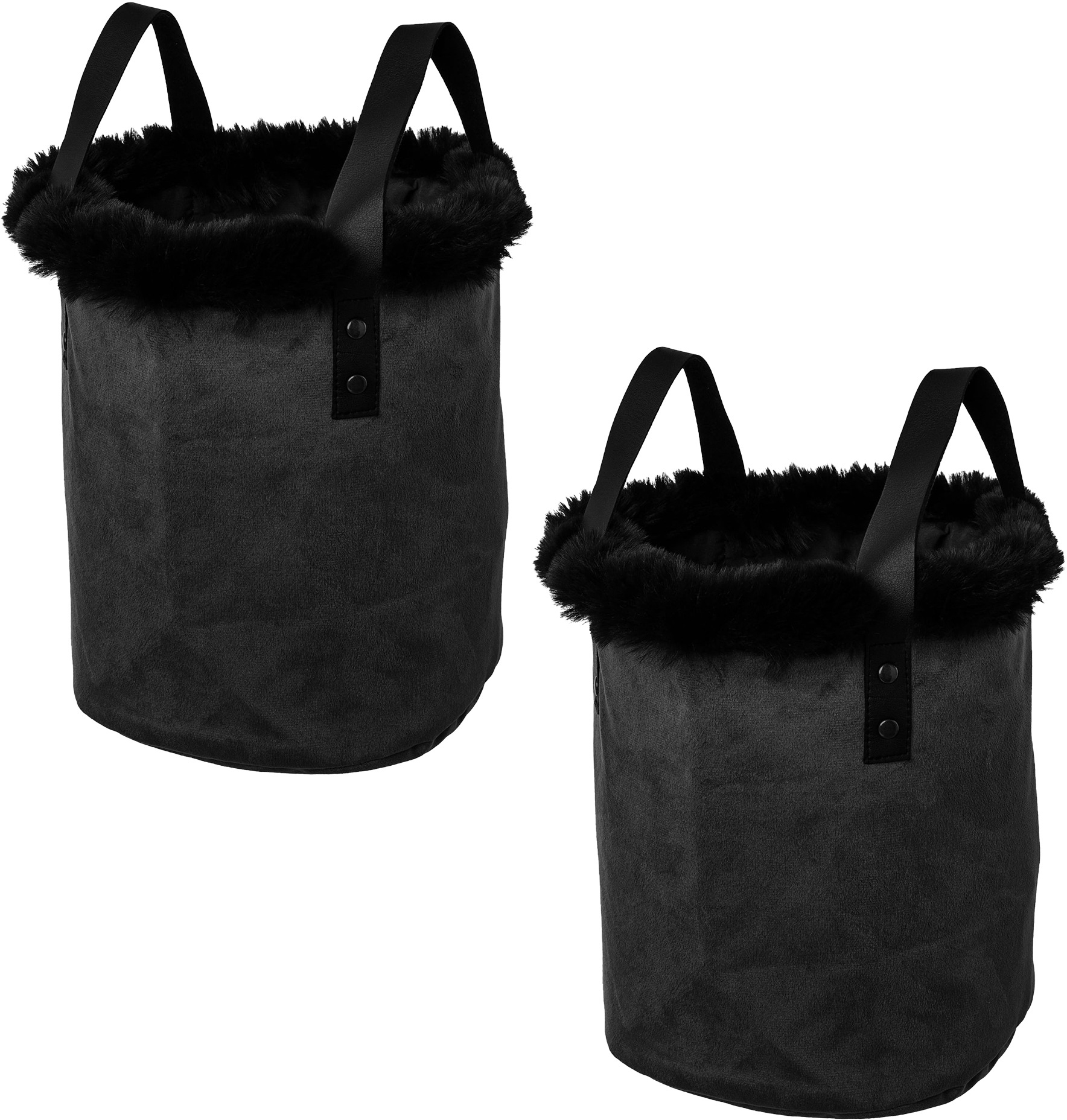 Image of Creativ home Organizer, (Set, 2 St.), mit Kunstfellrand und Henkel, Höhe 20 cm, auch als Übertopf geeignet bei Ackermann Versand Schweiz