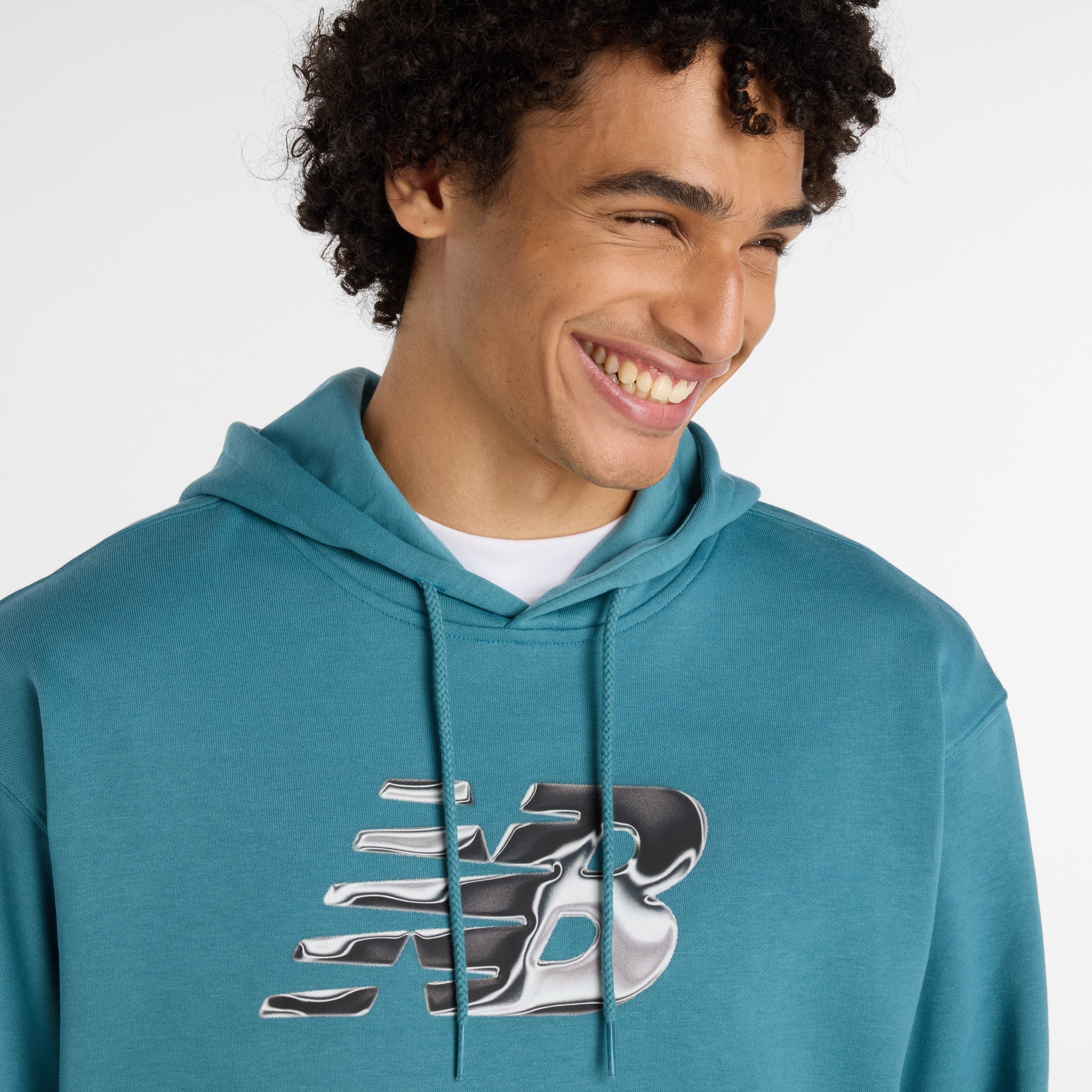 New Balance Sweat à capuche »AAZ Mens Lifestyle Hoodie BIG TEAL«, sportlicher Stil, aus Baumwolle und Polyester, mit Kapuze
