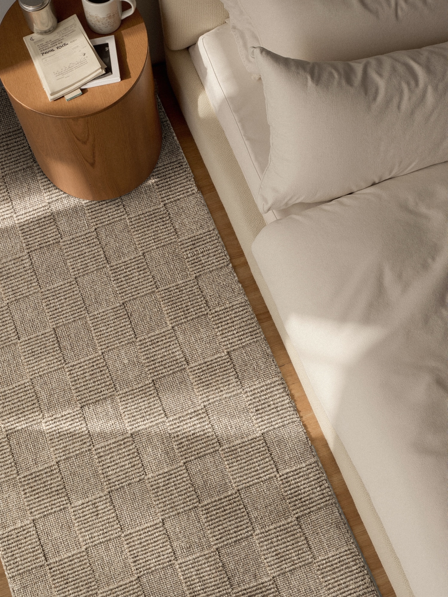 Villeroy & Boch Tapis en laine »Scala« Rectangulaire 10 mm Höhe Handgewebt, Wolle, Kariert, Natur, 3D-Struktur, Karo, Wohnzimmer
