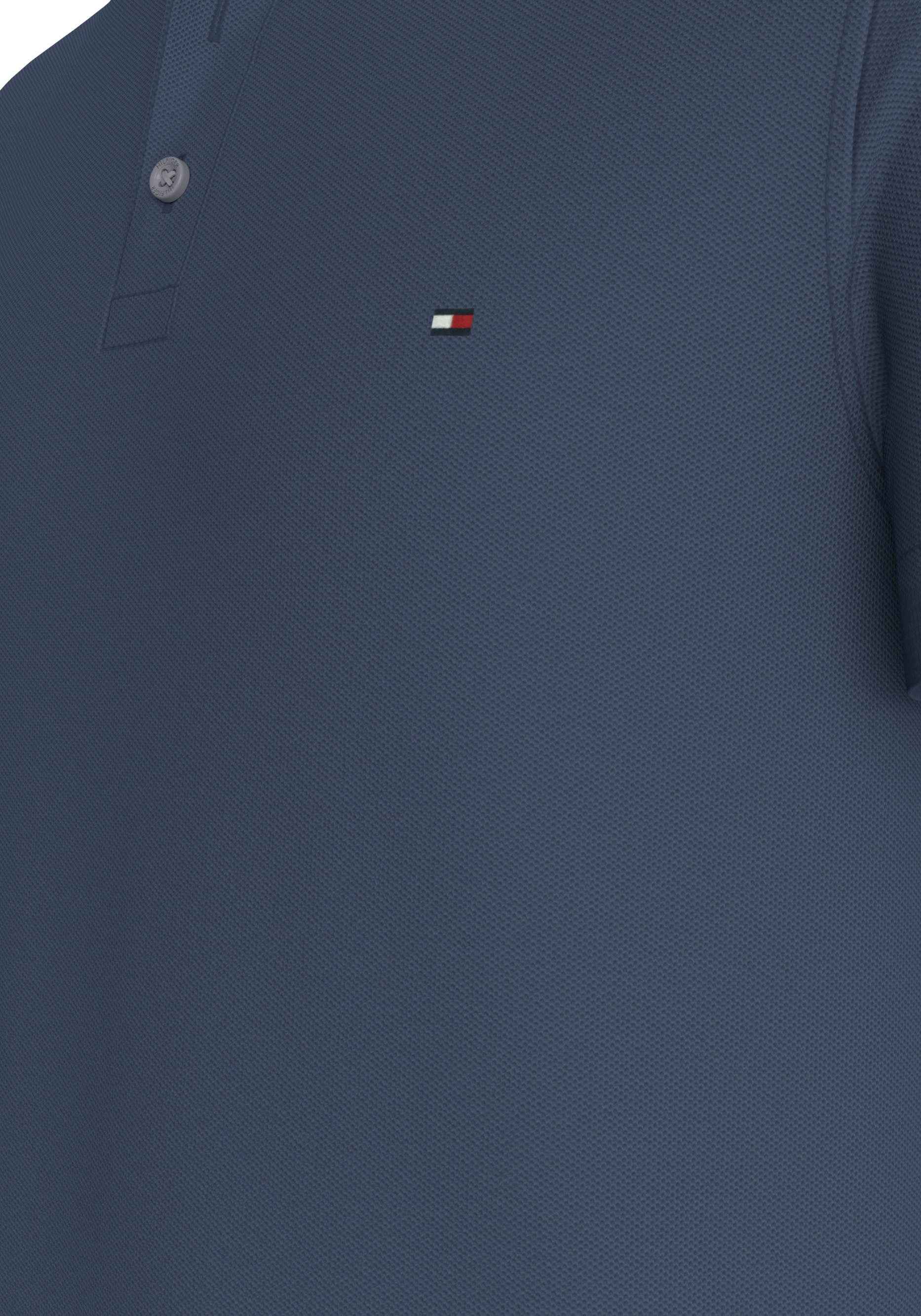 Tommy Hilfiger Poloshirt »1985 SLIM POLO mit Piqué-Struktur und Stickerei«, meliert, casual, slim fit, Baumwollmix, Polokragen