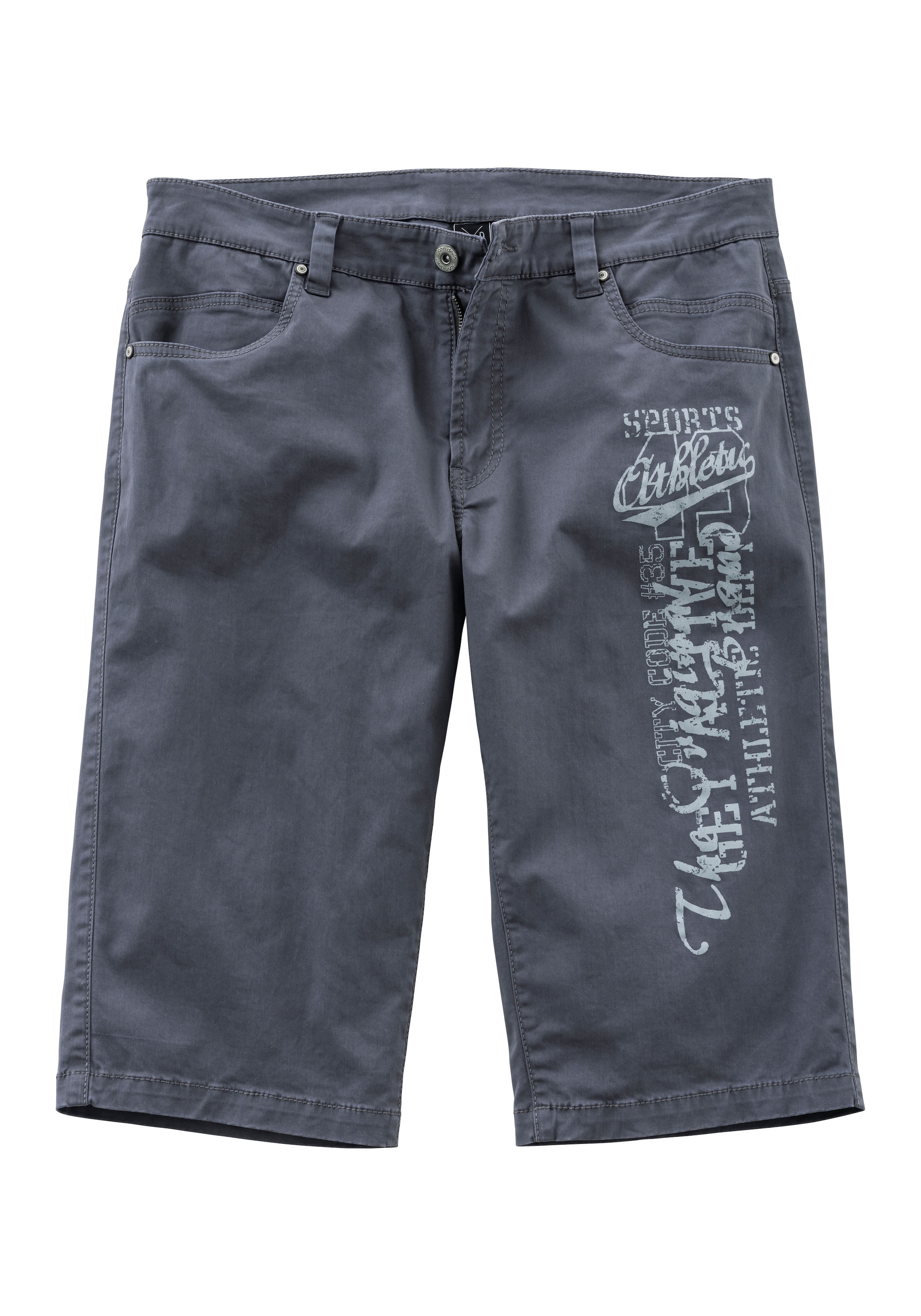 John Devin Bermudas »aus elastischer Baumwollmischung«, mit grossem Druck auf dem Bein, 3/4 Shorts
