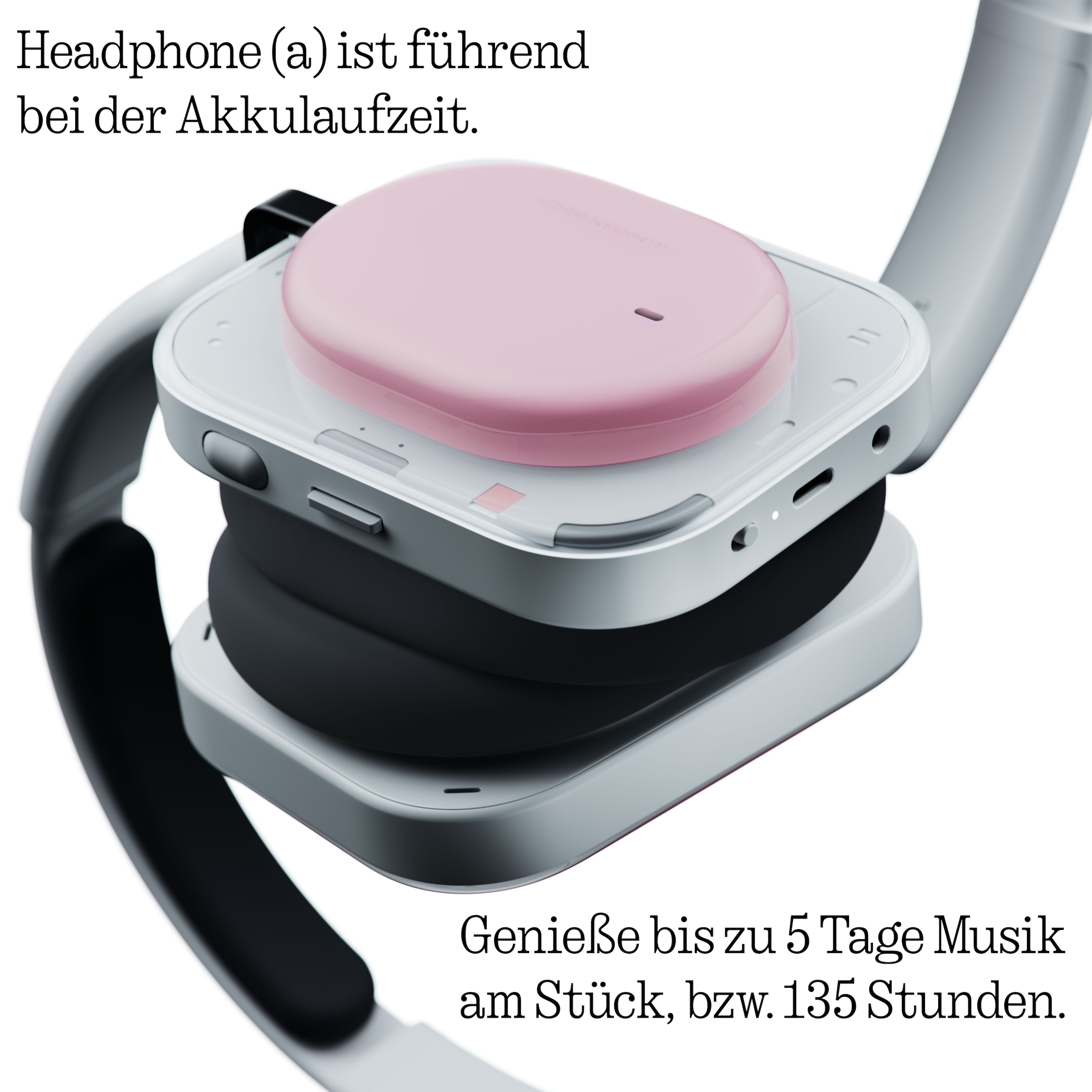 NOTHING Headset »Headphone (a)« Bluetooth Active Noise Cancelling (ANC) | Freisprechfunktion | Hi-Res | Transparenzmodus