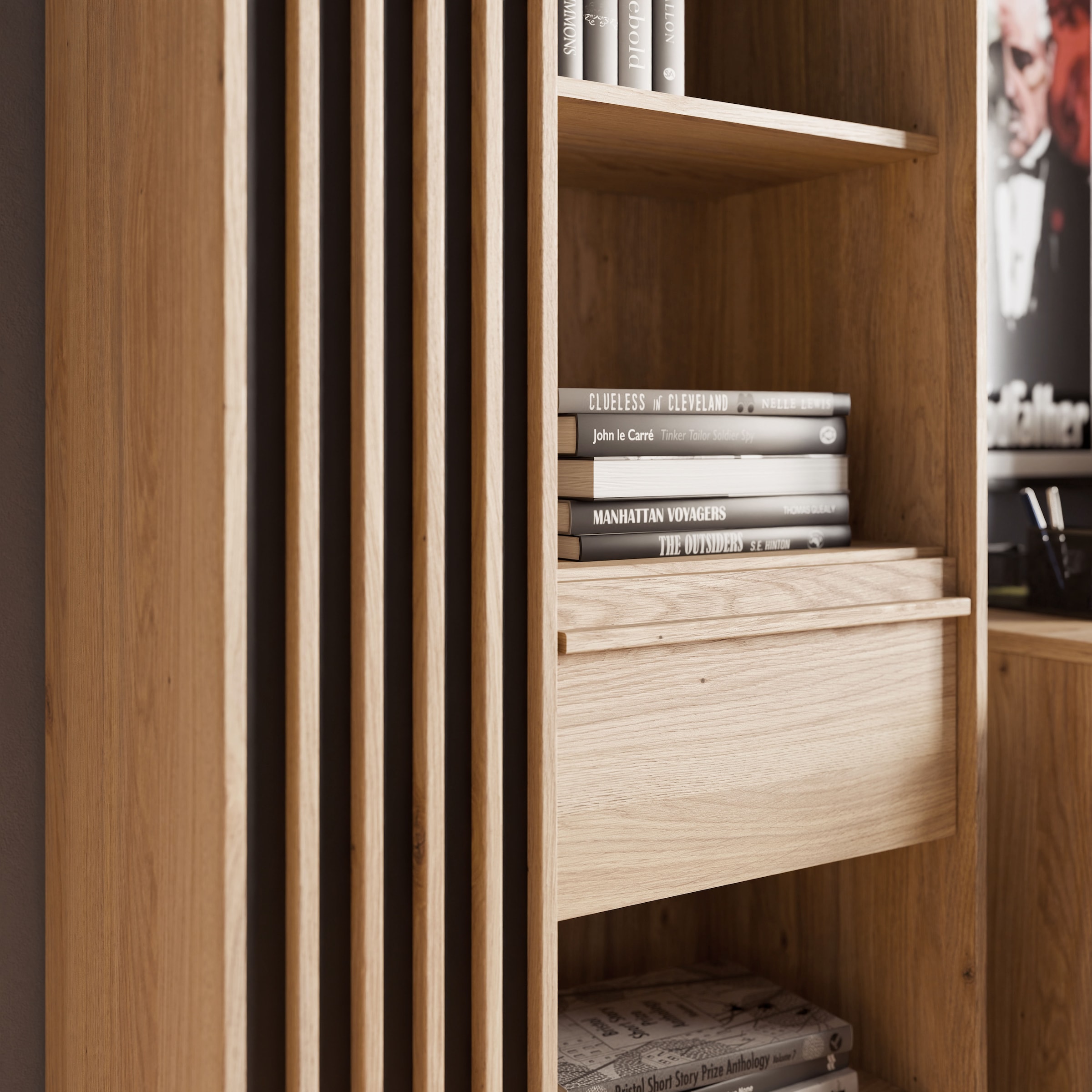 FORTE Étagère »Stauraumregal, 1T/1SK, Soft Close, Vollauszug SK« L/H/P 73,1/200,1/41,7 cm éclairage optionnel