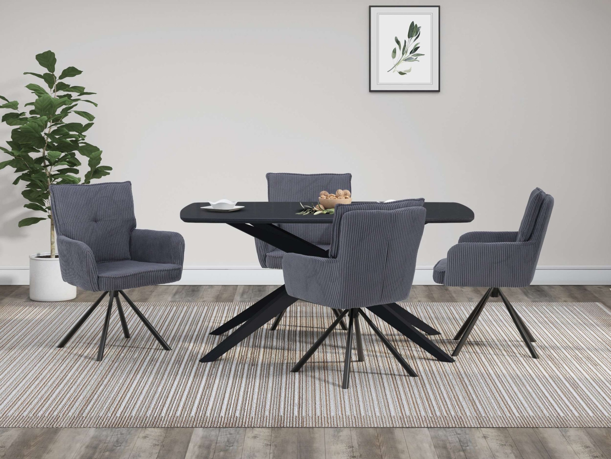 GOODproduct Esszimmerstuhl »Les Choux« () 2 Stk.gepolsterte Rückenlehne, Armlehne und Sitzfläche, Sitzhöhe 48 cm