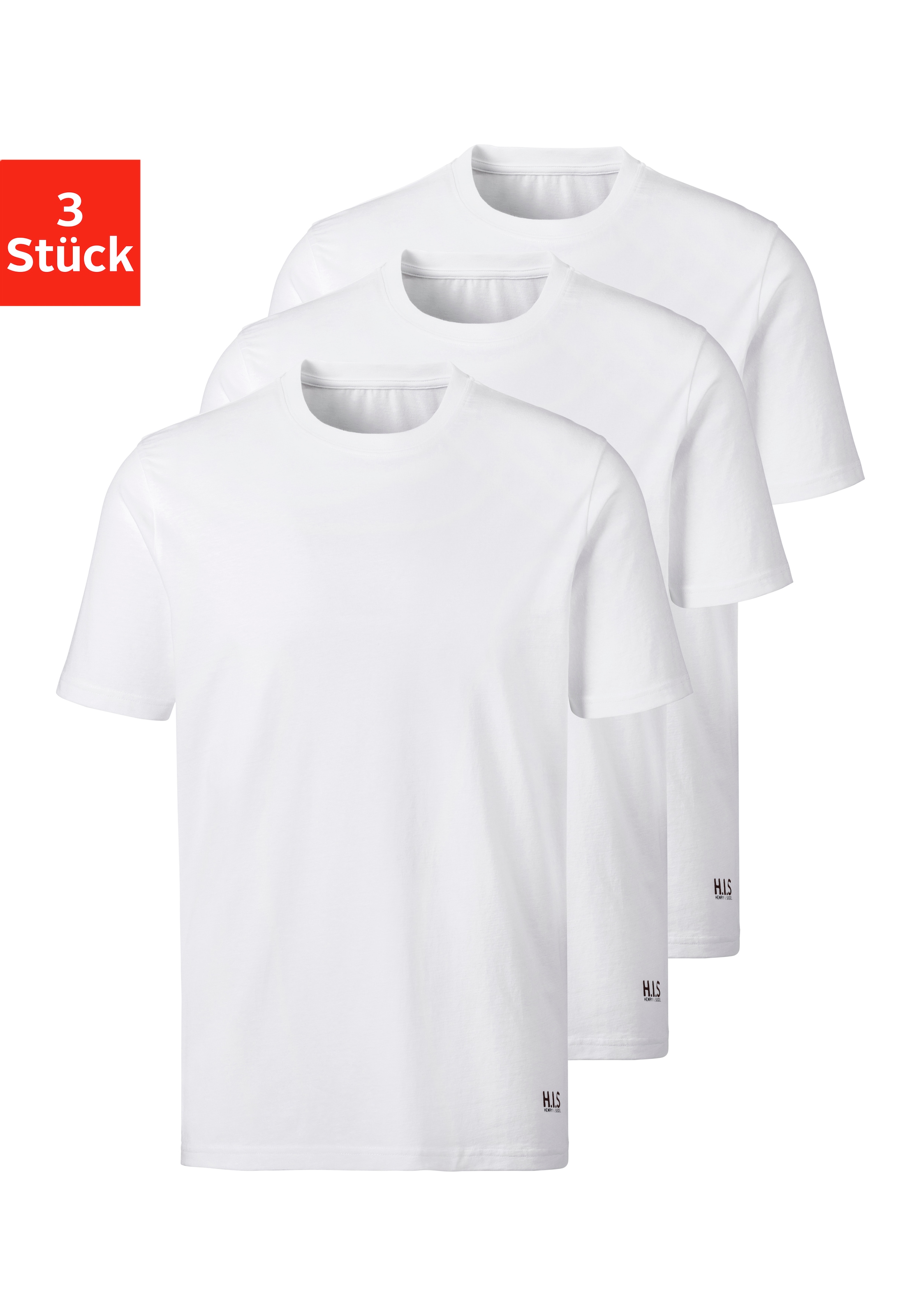 Image of H.I.S T-Shirt "Unterziehshirt mit Rundhals" 3er-Pack, aus Baumwoll-Mix