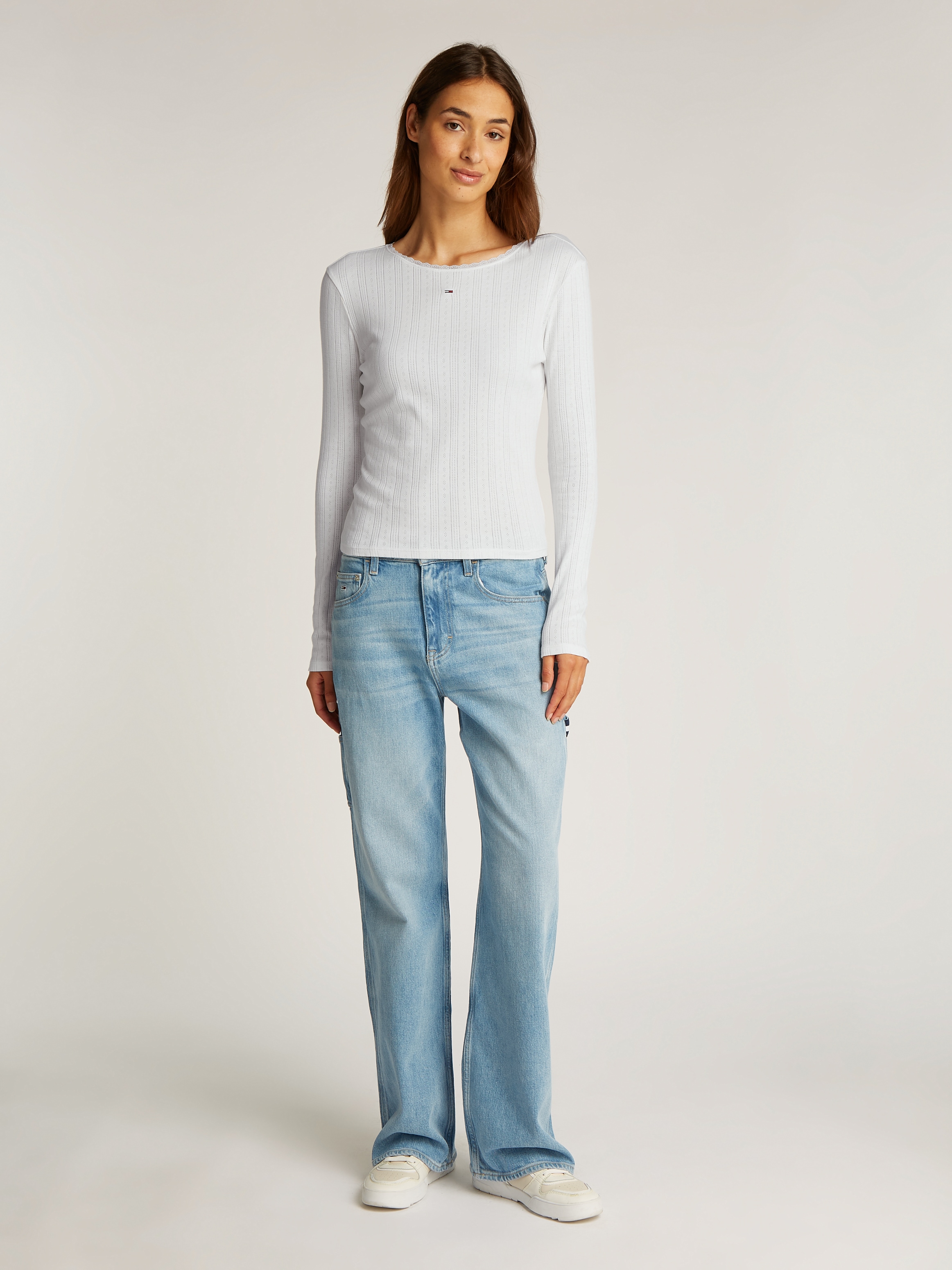 Tommy Jeans Langarmshirt, mit Lochmuster