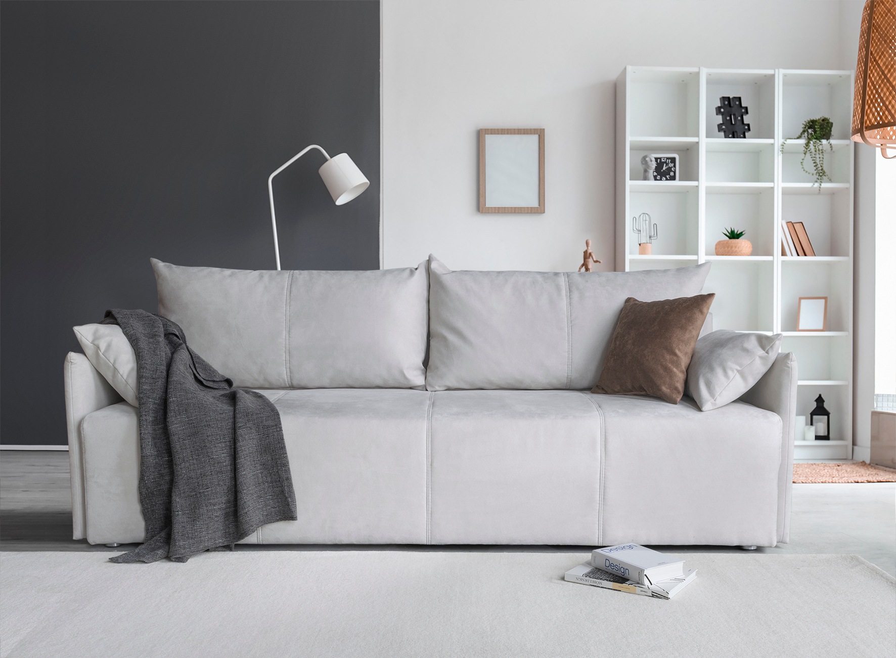 Image of COLLECTION AB Schlafsofa "CAB, B: 216 cm, Liegefl. 140x198 cm" Bettfunktion, Bettkasten & 2 Zierkissen, Federkern