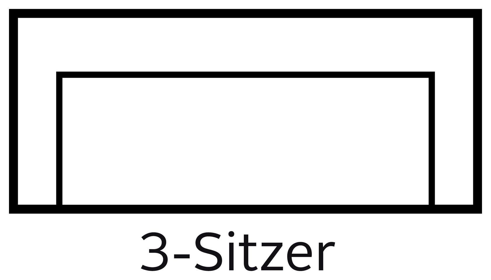 Home affaire 3-Sitzer »Triplo wahlweise mit Bettfunktion und Bettkasten,«, incl. Zierkissen, B/T/H: 215/100/89 cm Liegefläche 191 x 145 cm