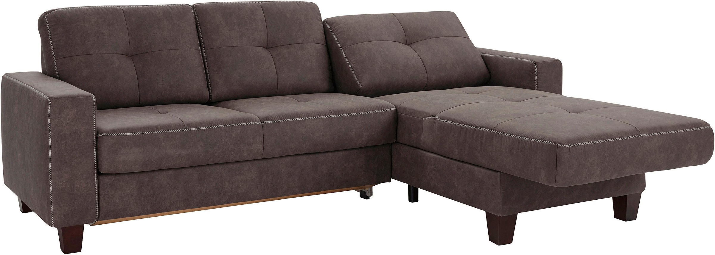 Places of Style Ecksofa »Varese L-Form«, Kreuznaht in beige