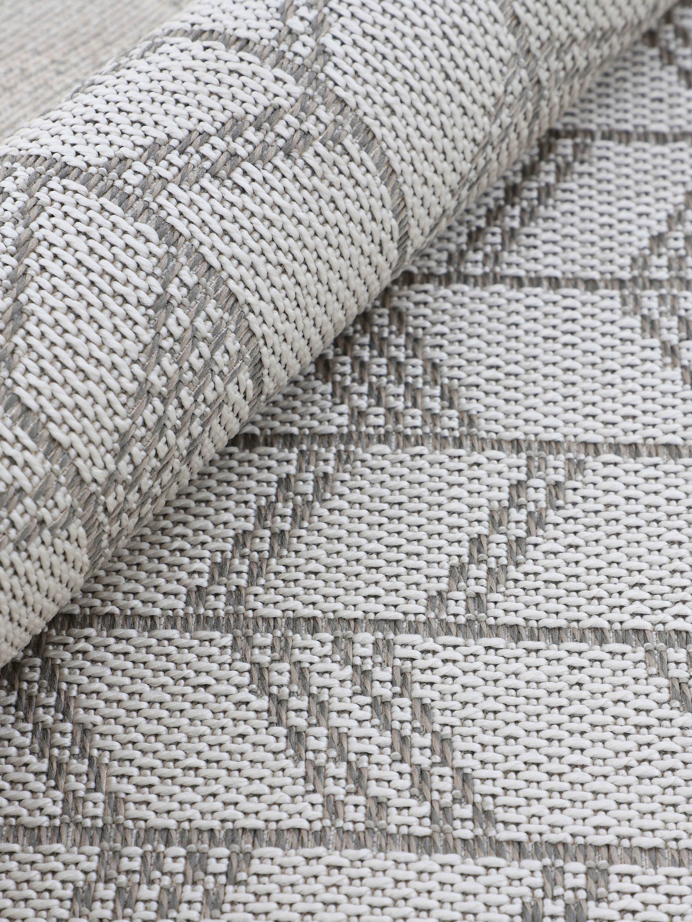 carpetfine Teppich »Boho 102«, rund, 4 mm Höhe, robustes Flachgewebe, Sisal Optik, für Aussenbereich