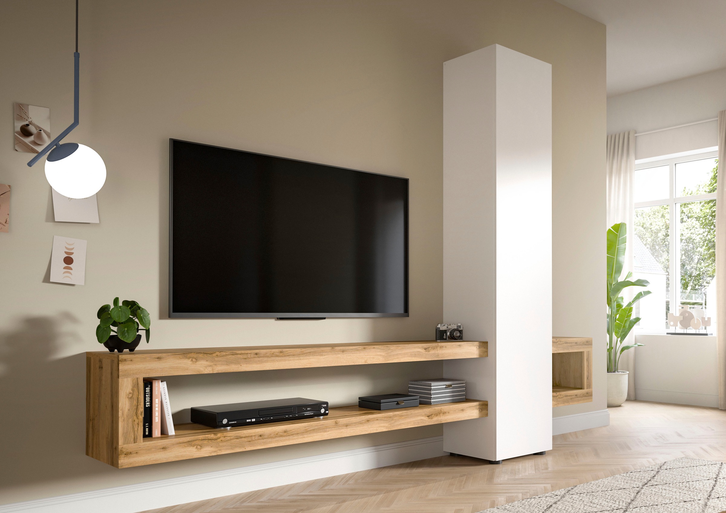 Image of Home affaire Wohnwand "Zolder, Breite 240 cm, push-to-open, 1 Tür, 3 Einlegeböden," 2 Stk. tlg.