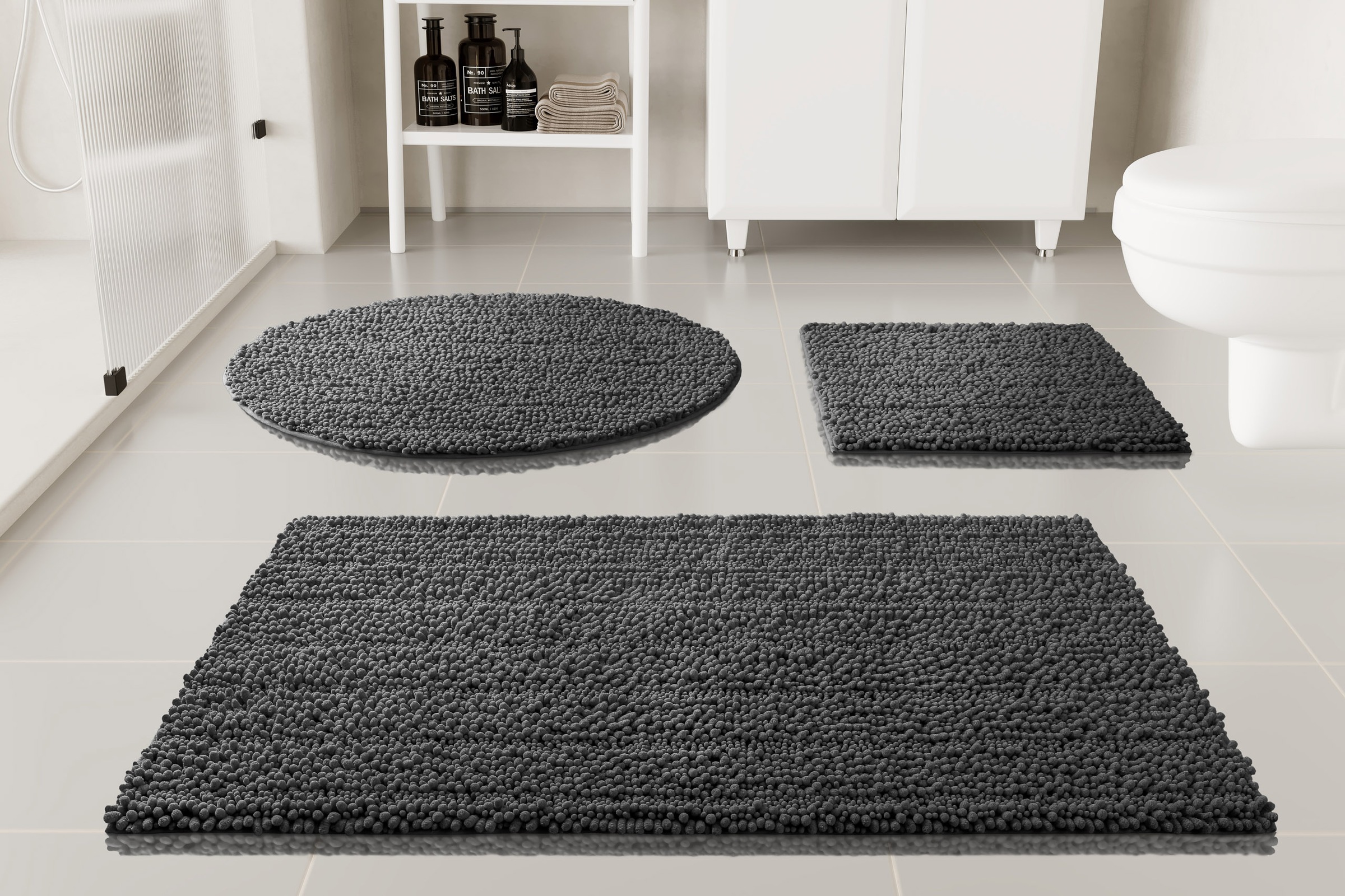 GOODproduct Tapis de bain »Torrni« Höhe 22 mm revêtement antidérapant Séchage rapide | compatible chauffage au sol Badteppich, getuftet, modern, Uni, antirutsch, flauschig, hochflor