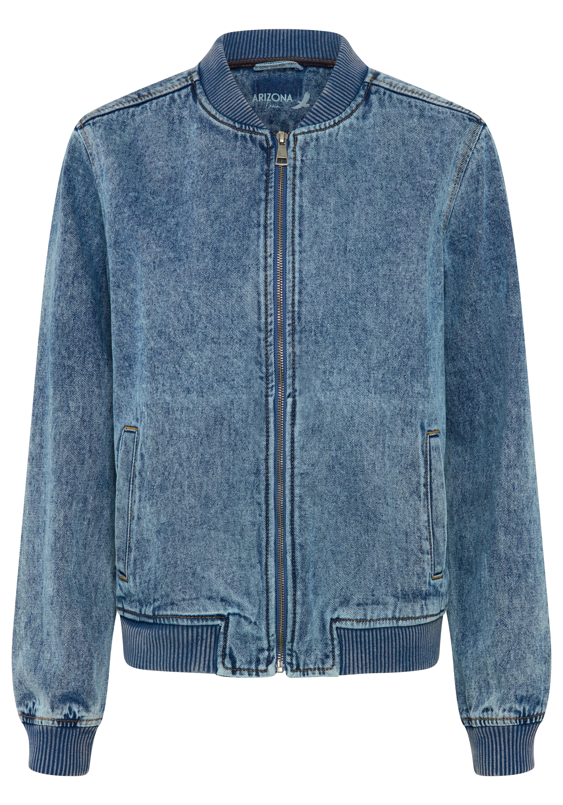 Arizona Veste en jean »im winterlicheren Denim« longueur hanches, coupe confort, avec fermeture éclair
