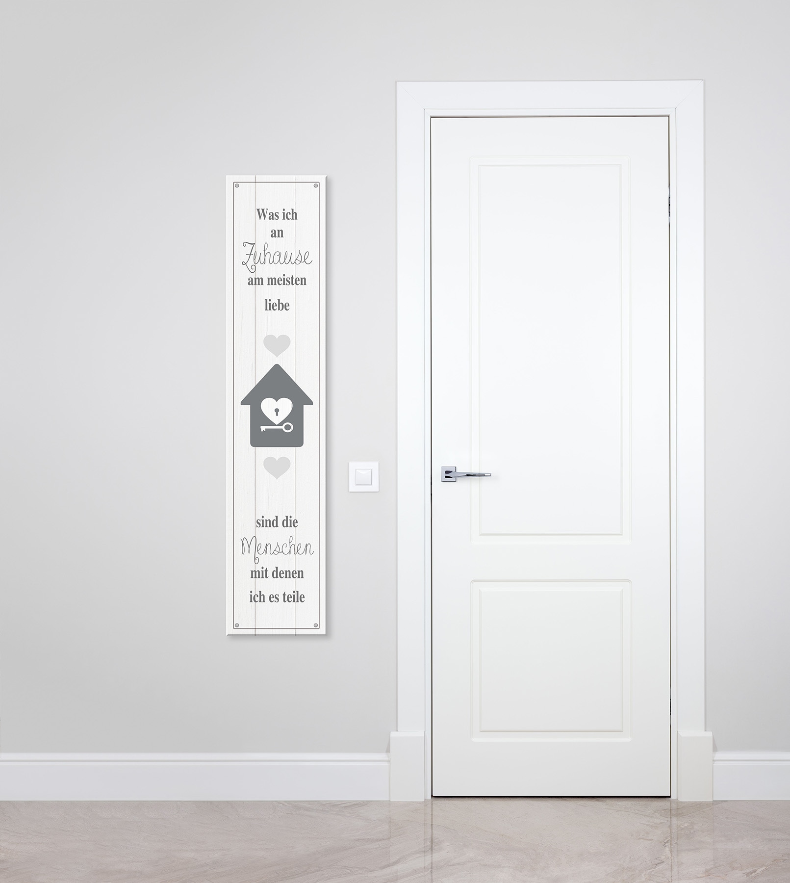 Bönninghoff Leinwandbild »Wandbild ZUHAUSE 25x120 cm – Leinwandbild Keilrahmen Deko modern« Herz | Sprüche & Texte 1 Stk. tlg. auf Keilrahmen gespannt
