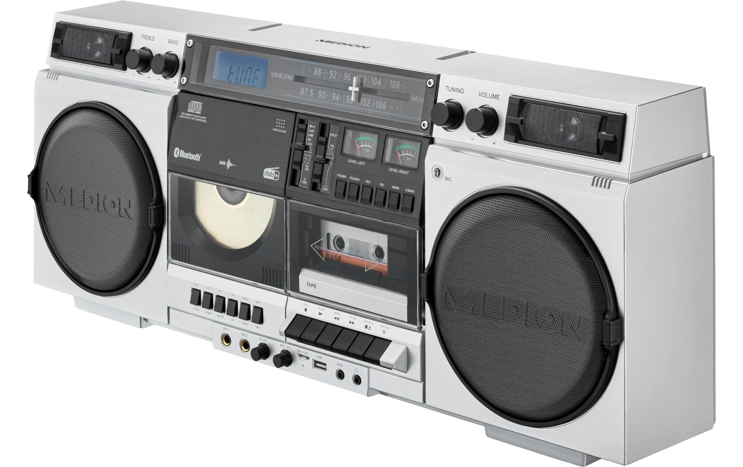 Medion® CD-Radiorecorder »LIFE P66538 Retro-Boombox«, (Digitalradio (DAB+)-FM-Tuner)