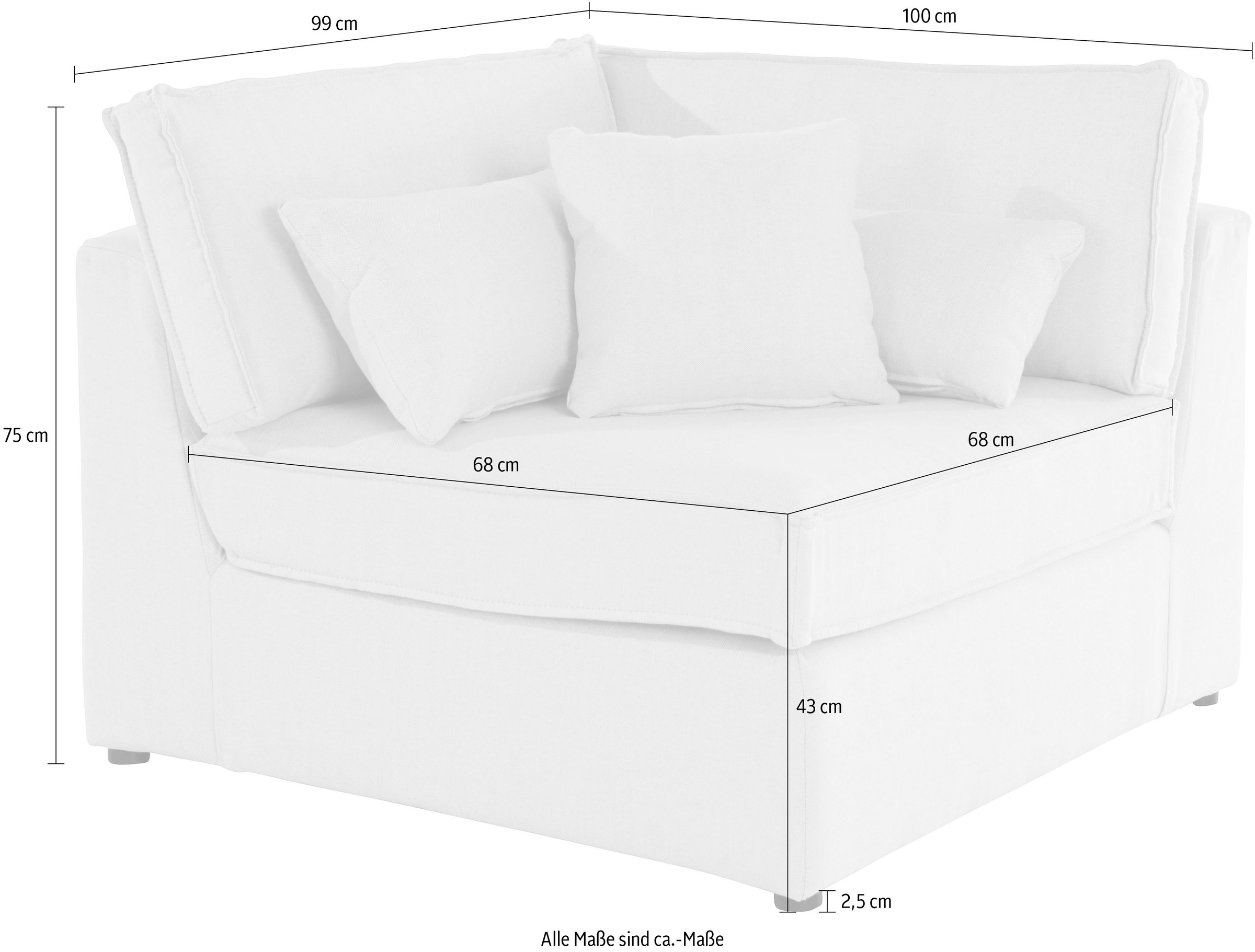 GOODproduct Sofa-Eckelement »Florid« Teil eines Modulsofas , fester Sitzkomfort, auch in Cord
