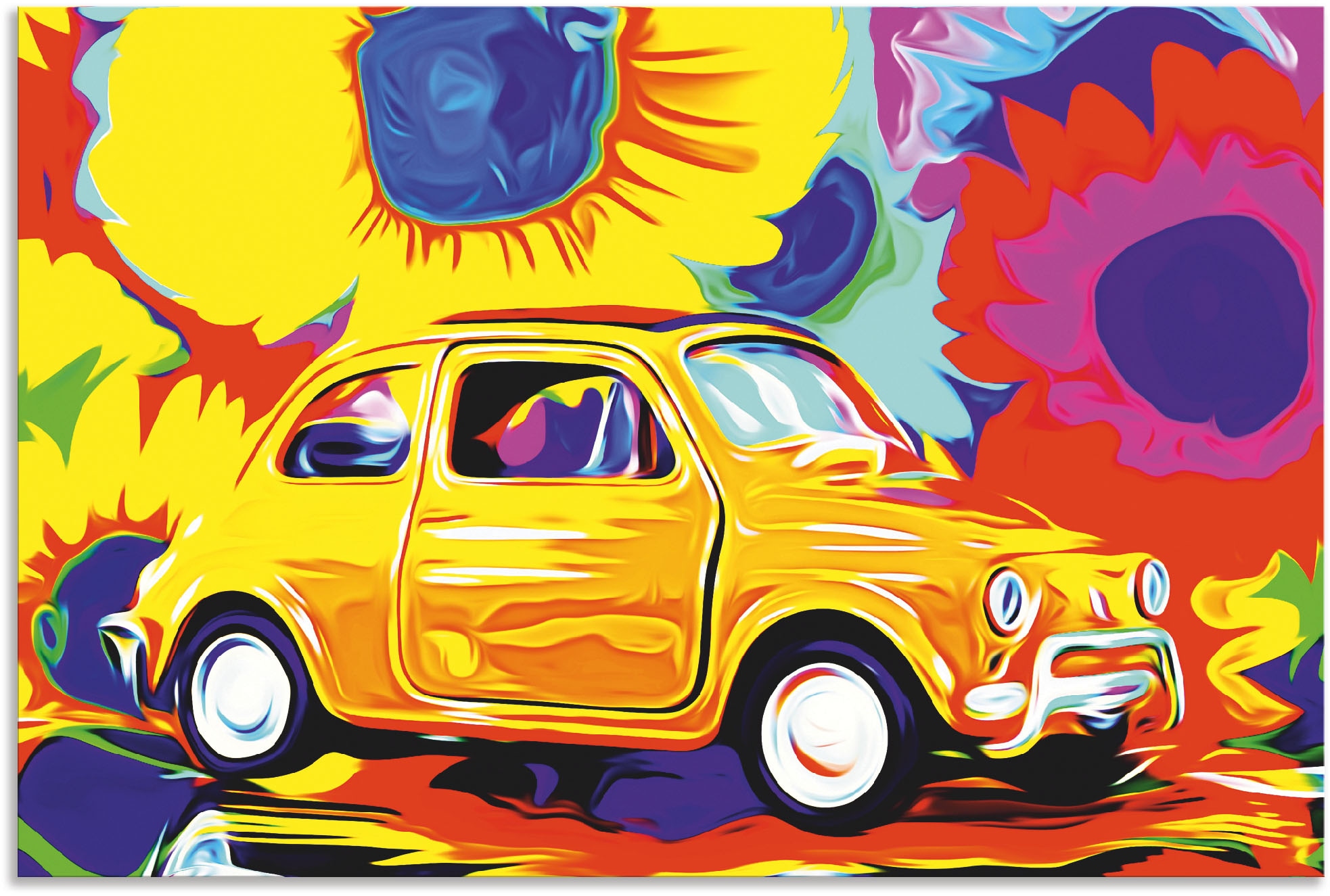 Image of Artland Alu-Dibond-Druck "Fiat 500" Auto 1 Stk. tlg. für Innen- und Aussenbereich geeignet, Outdoorbild
