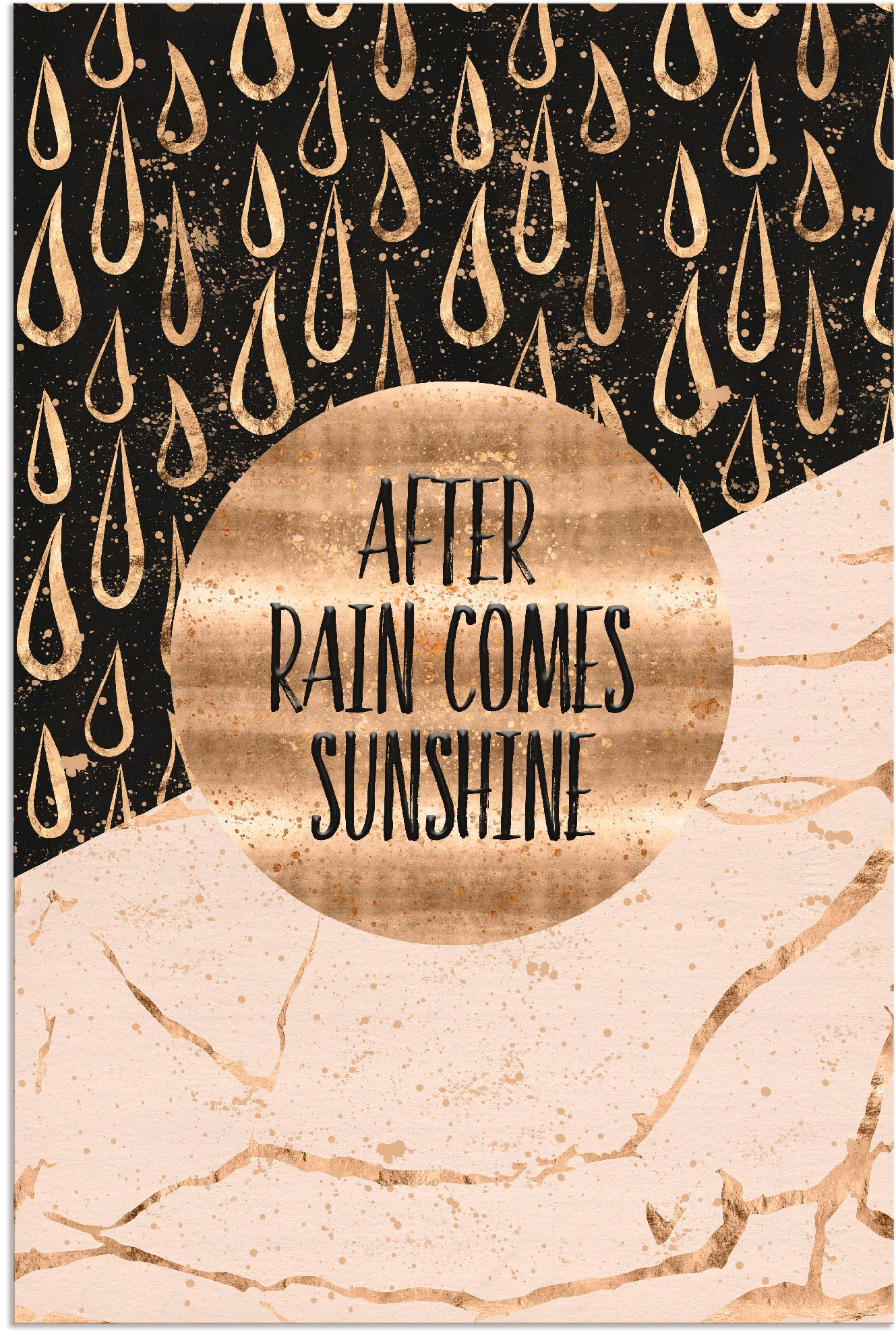 Image of Artland Wandbild »Nach Regen kommt Sonnenschein«, Sprüche & Texte, (1 St.), in vielen Grössen & Produktarten - Alubild / Outdoorbild für den Aussenbereich, Leinwandbild, Poster, Wandaufkleber / Wandtattoo auch für Badezimmer geeignet bei Ackermann Versand