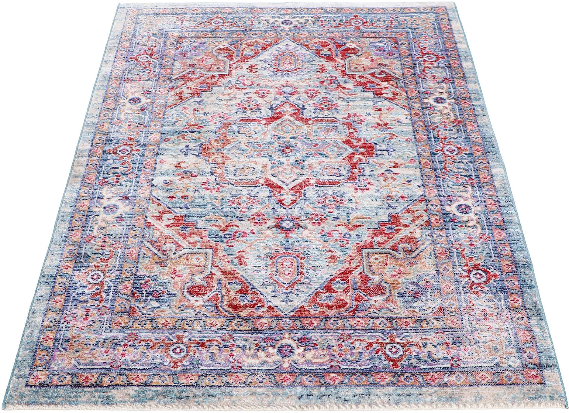 carpetfine Teppich »Phoenix« rechteckig 6 mm Höhe Vintage Orient Look, mit Fransen, Wohnzimmer