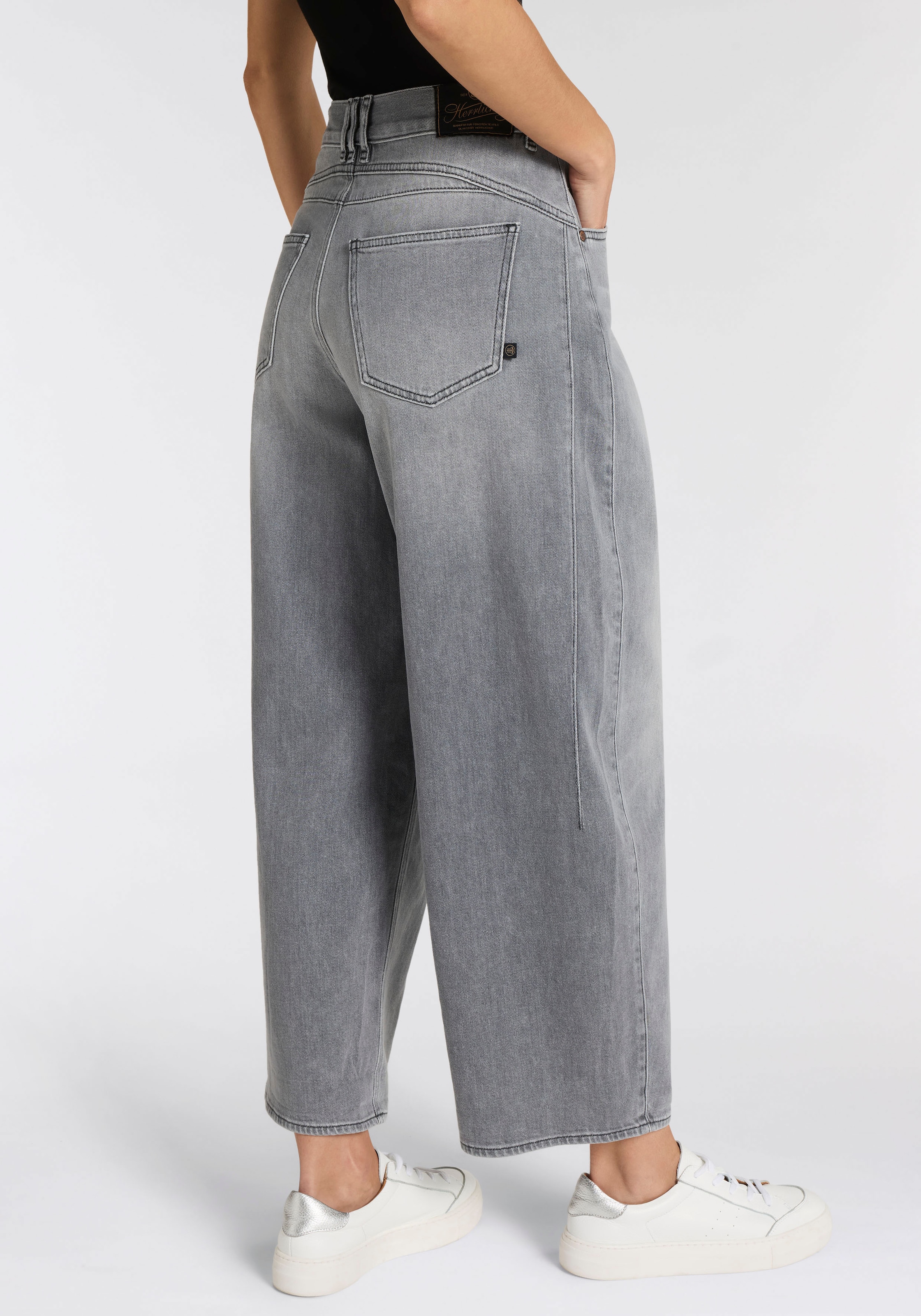 Herrlicher Jeans à 5 poches »Barrow Denim Grey Light Stretch« Barrel Fit mit hohem Bund