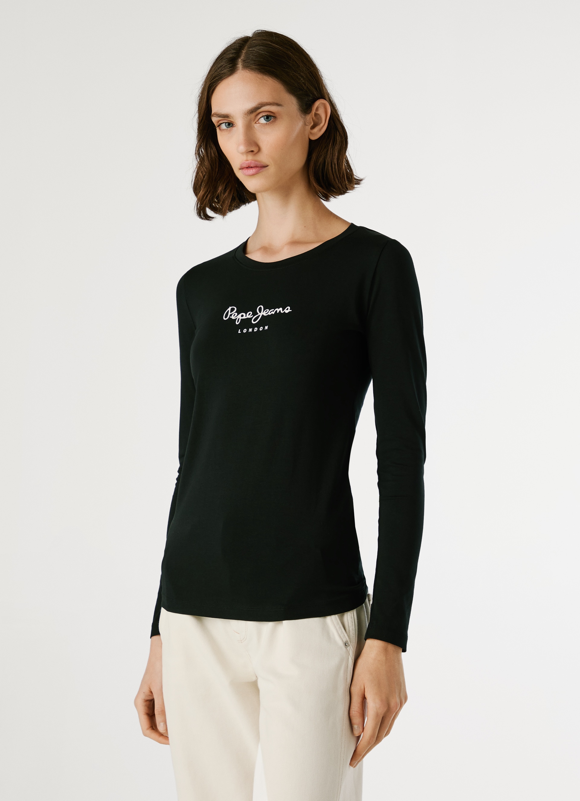 Pepe Jeans T-shirt à manches longues »NEW VIRGINA L/S«, mit Logo-Print
