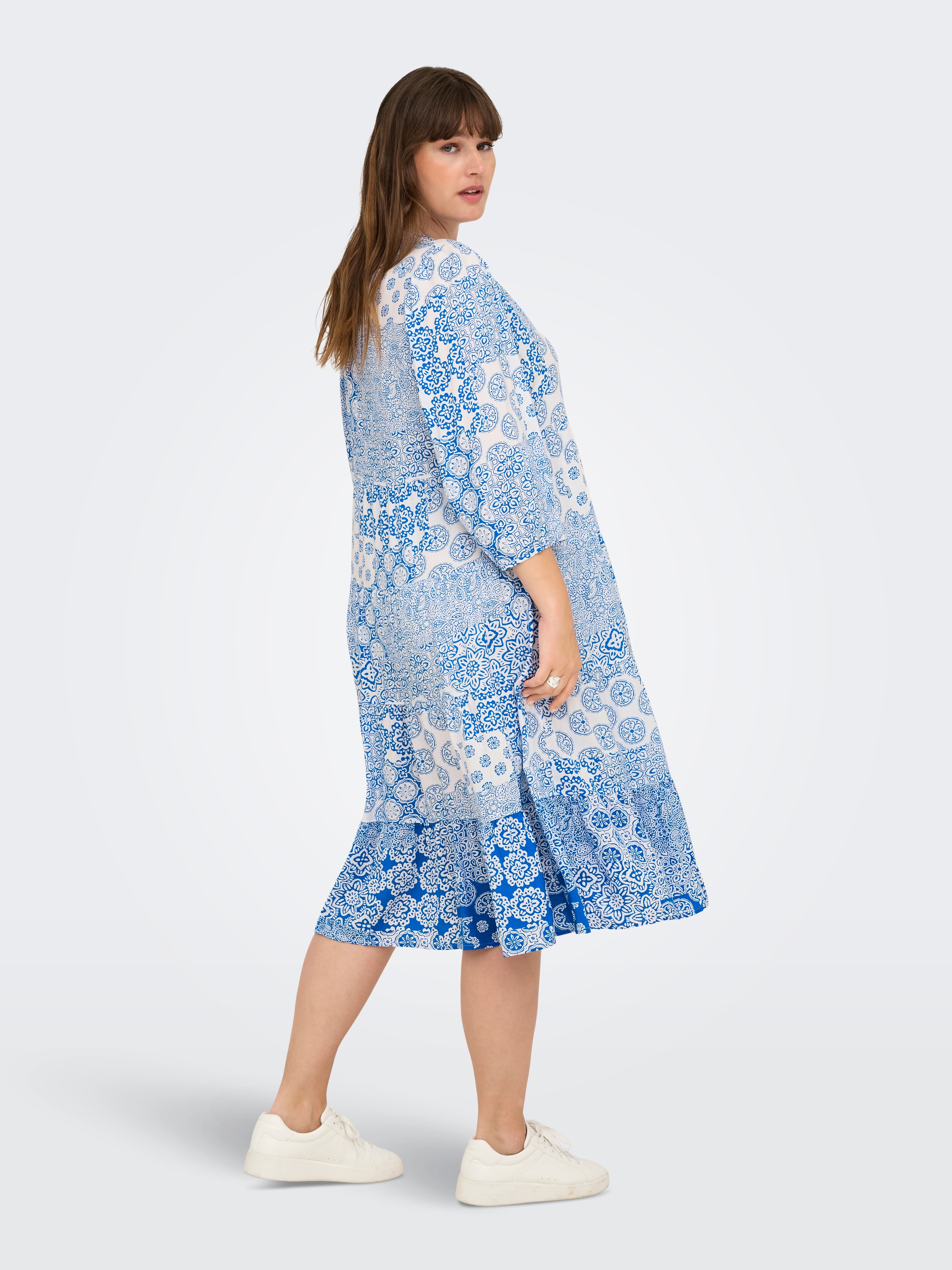 ONLY CARMAKOMA Tunikakleid »CARMILANA 3/4 DRESS WVN NOOS«, Sommerkleid
