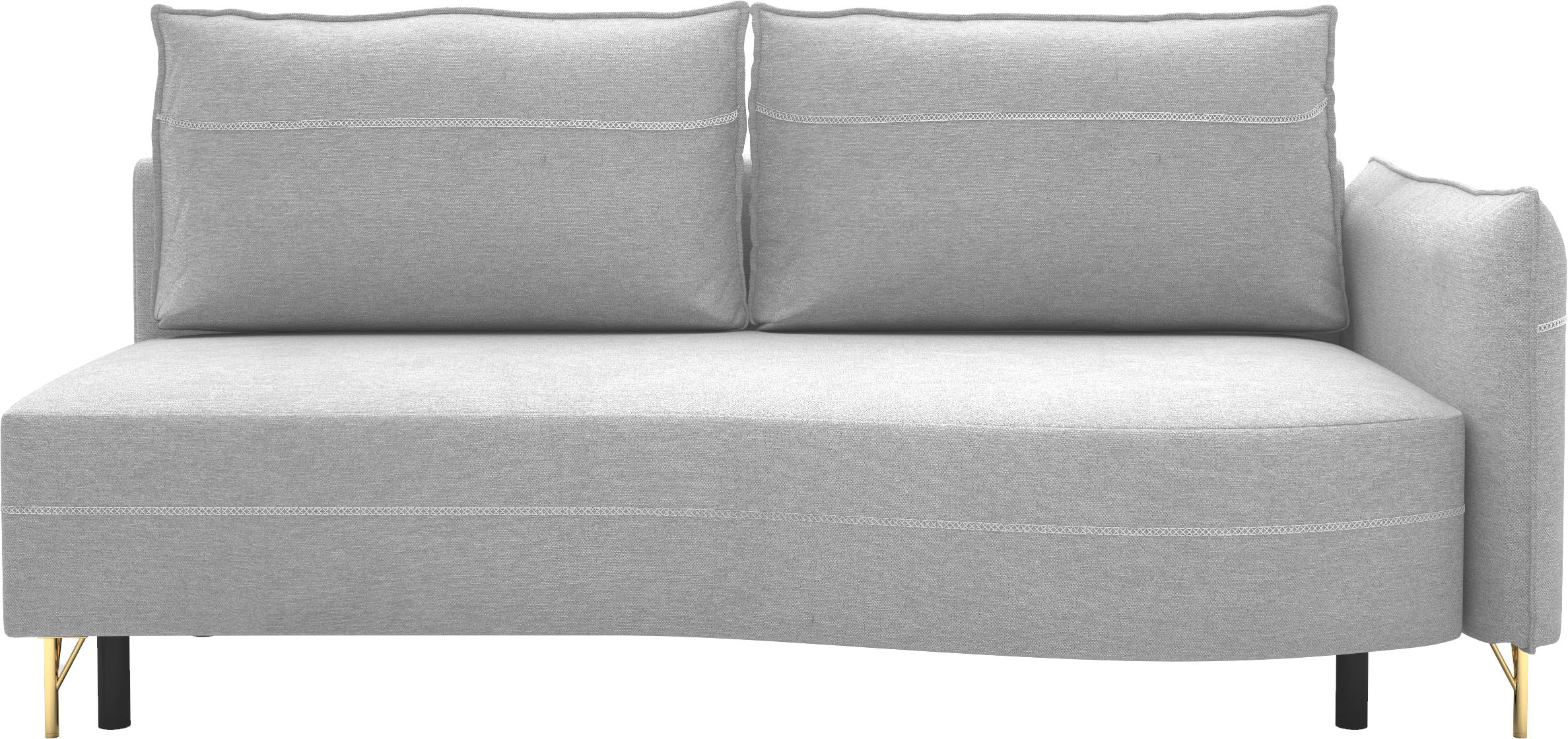 exxpo - sofa fashion Loungesofa »mit toller Kontrastnaht, Solitärmöbel, bequem, schmale Armlehne«, Schlafsofa mit Bettfunktion und Bettkasten, komfortabler Federkern